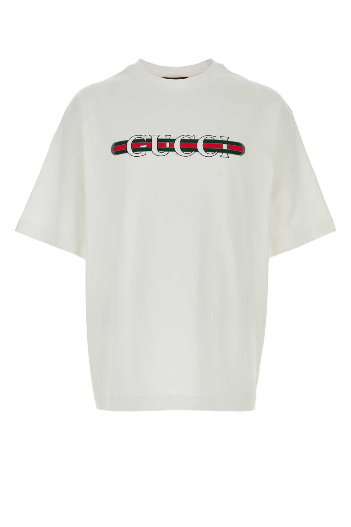Gucci White Cotton T-Shirt Size US M / EU 48-50 / 2 - 1 Thumbnail