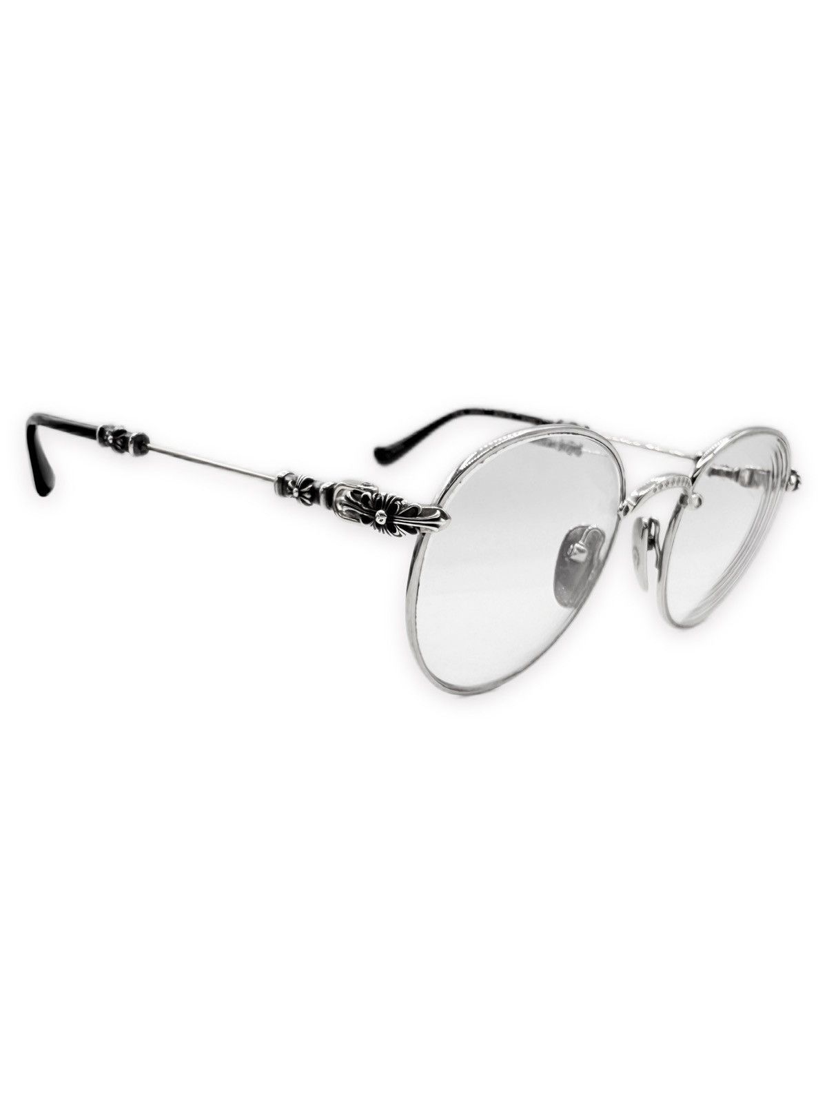 Chrome Hearts Chrome Hearts ‘Bubba-A’ White Gold Silver Floral Glasses Size ONE SIZE - 1 Thumbnail