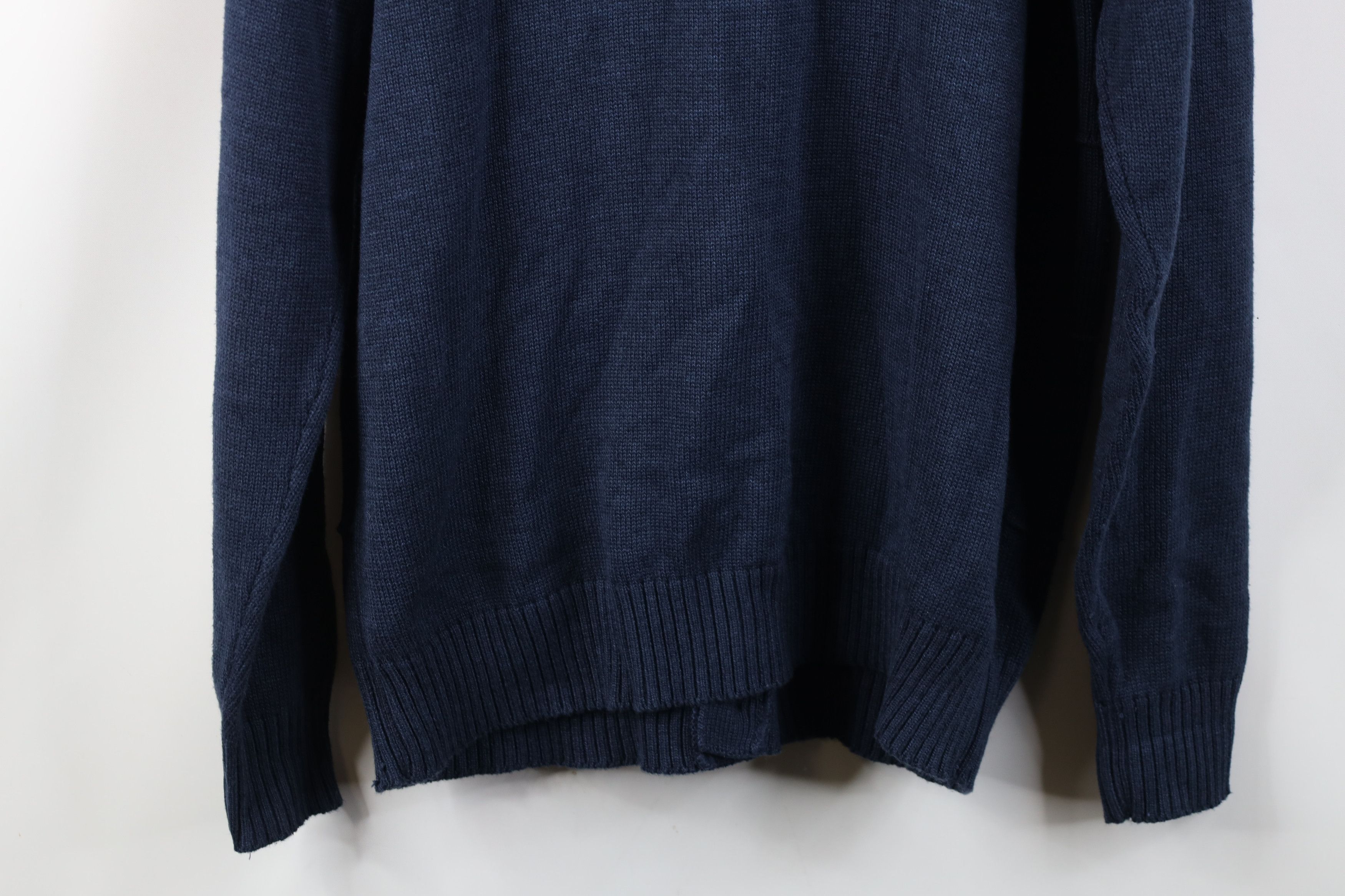 Vintage Vintage 90s Streetwear Ribbed Knit Cardigan Sweater Blue Size US M / EU 48-50 / 2 - 11 Thumbnail