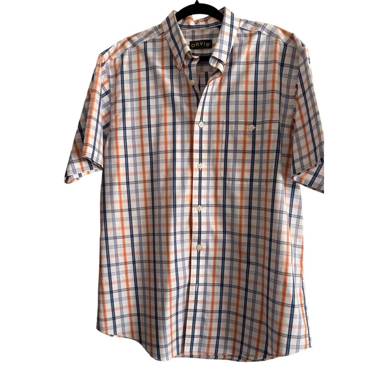 Orvis ORVIS Mens SS Buttoned Collared Dress Shirt Wrinkle Free L Size US L / EU 52-54 / 3 - 2 Thumbnail