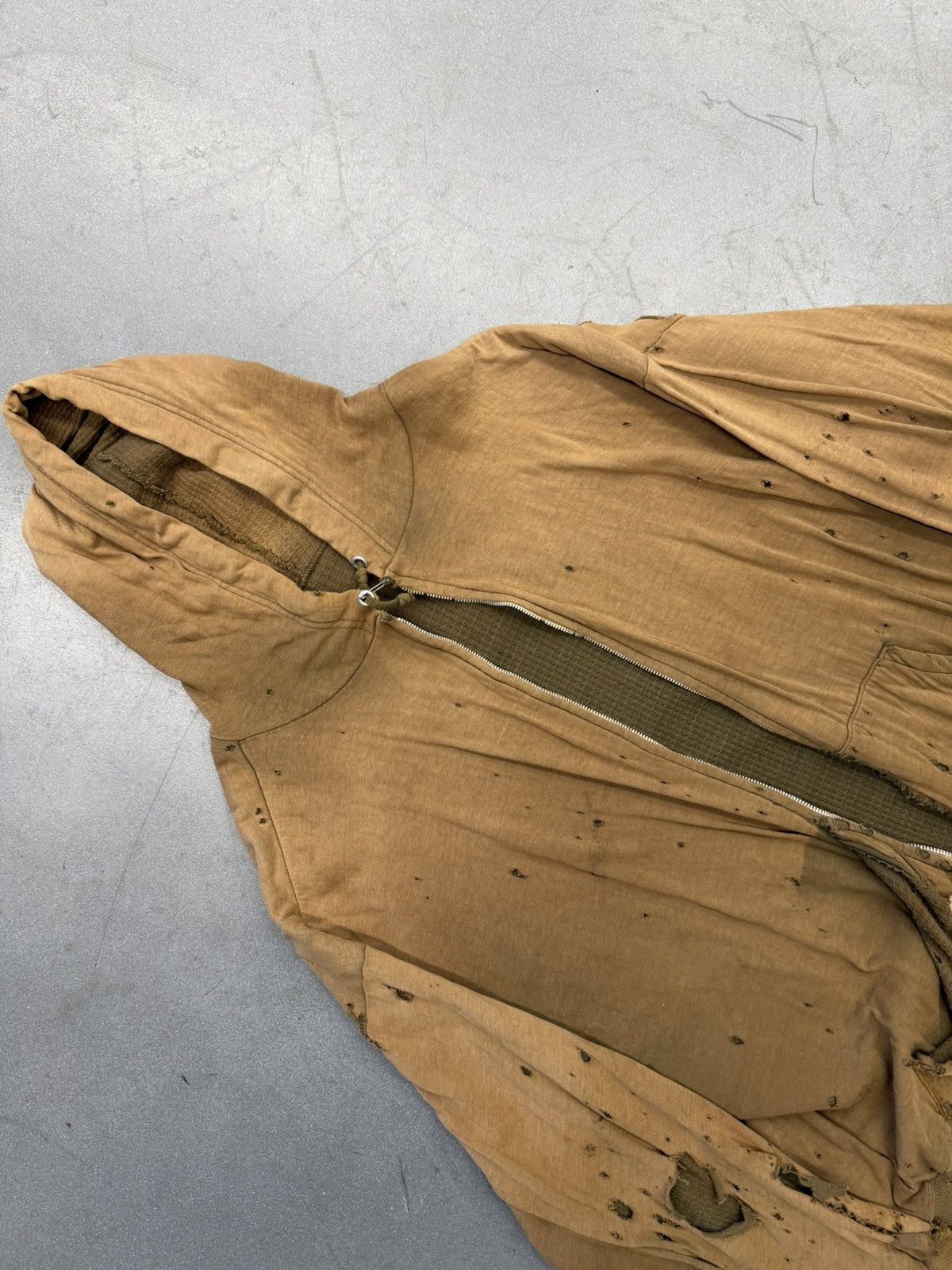 Other 1950's Vintage Thrashed Selvedged Waffle Line Zip Up Hoodie Size US L / EU 52-54 / 3 - 4 Thumbnail