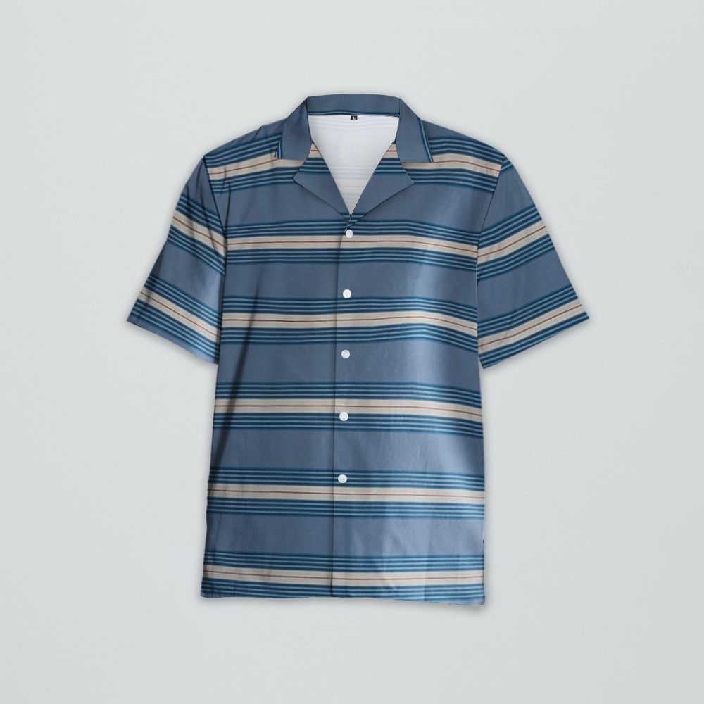 Designer Striped Cotton Bowling Shirt – Retro Modern Comfort Size US XL / EU 56 / 4 - 1 Thumbnail