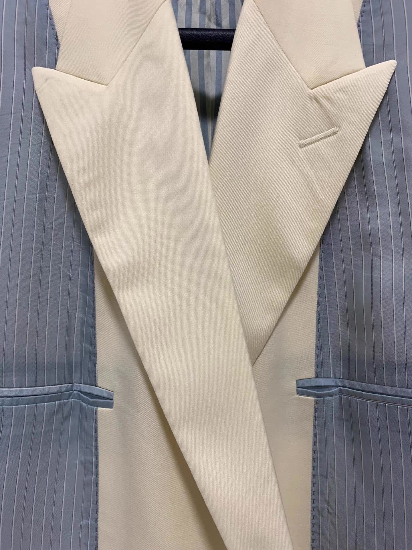 Dior DiorMen19SSRunwayPiecePeakLapelStriped Patchwork Blazer Q12 Size 48R - 4 Thumbnail