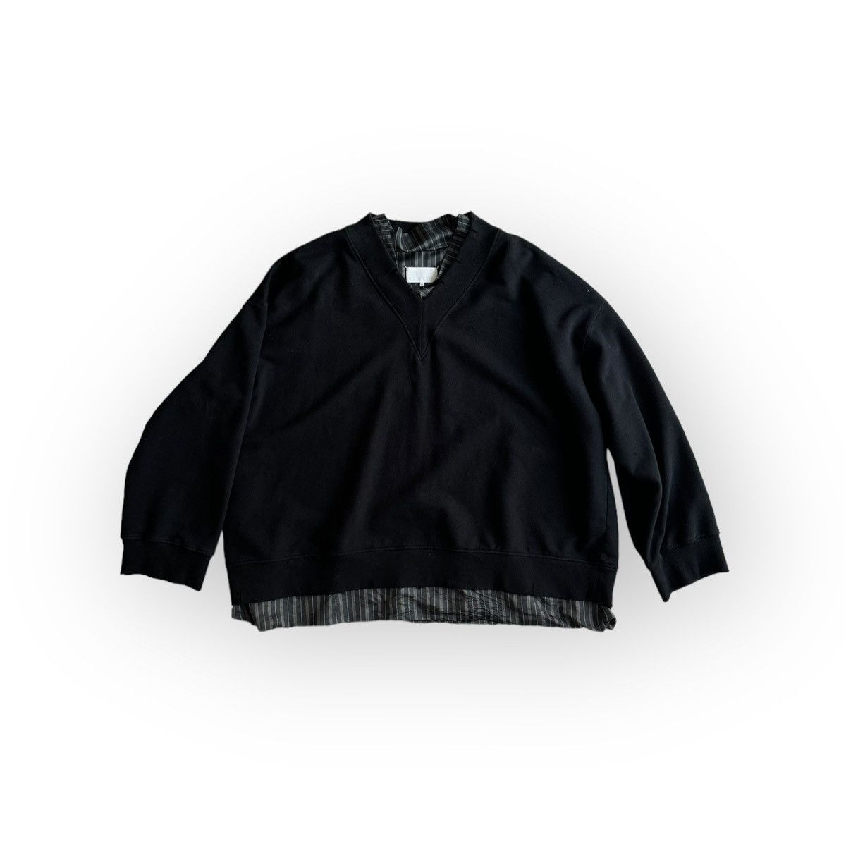 Image of Maison Margiela Silk Layered Sweater in Black, Men's (Size XL)