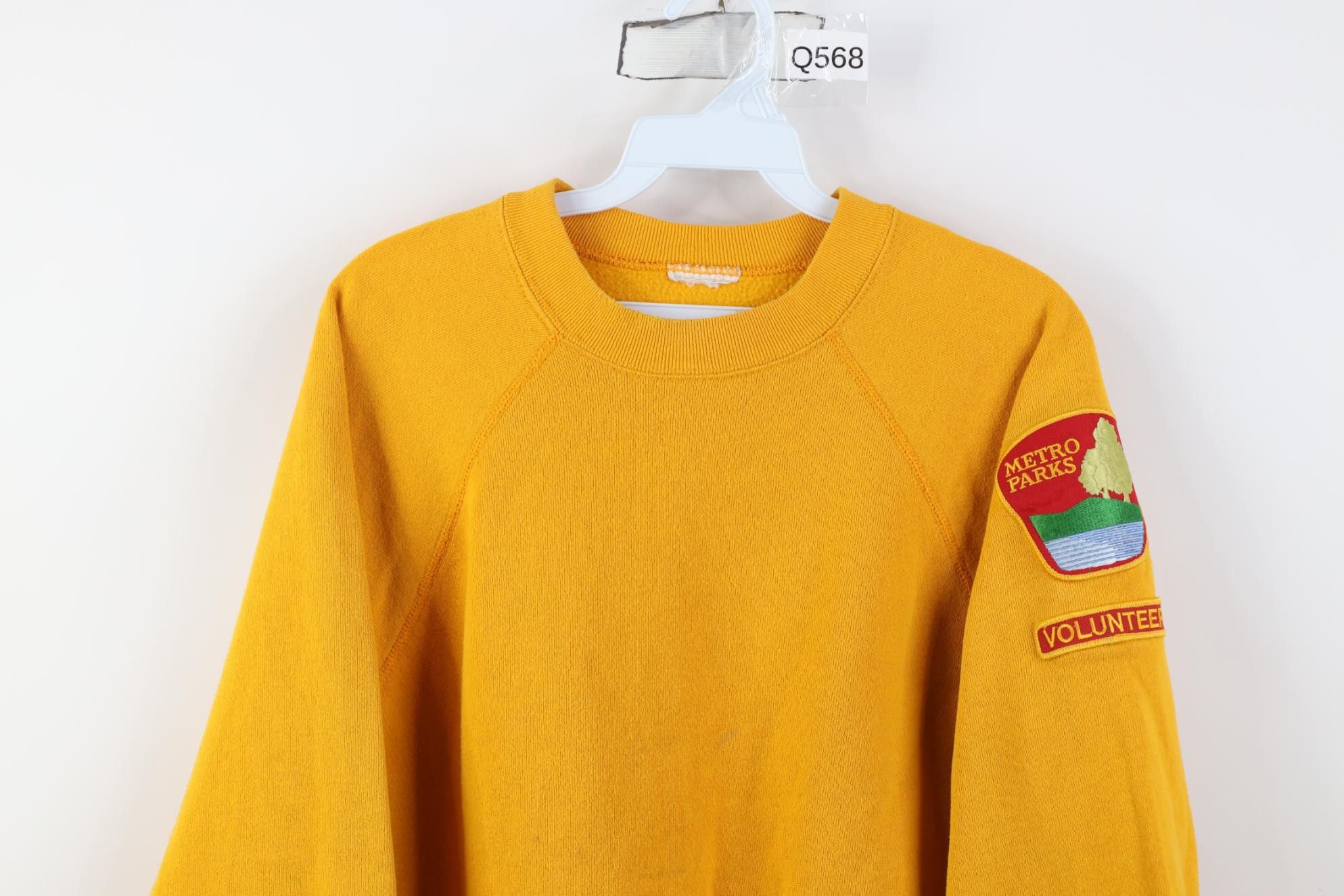 Vintage Vintage 90s Metro Parks Volunteer Crewneck Sweatshirt Yellow Size US XL / EU 56 / 4 - 2 Thumbnail