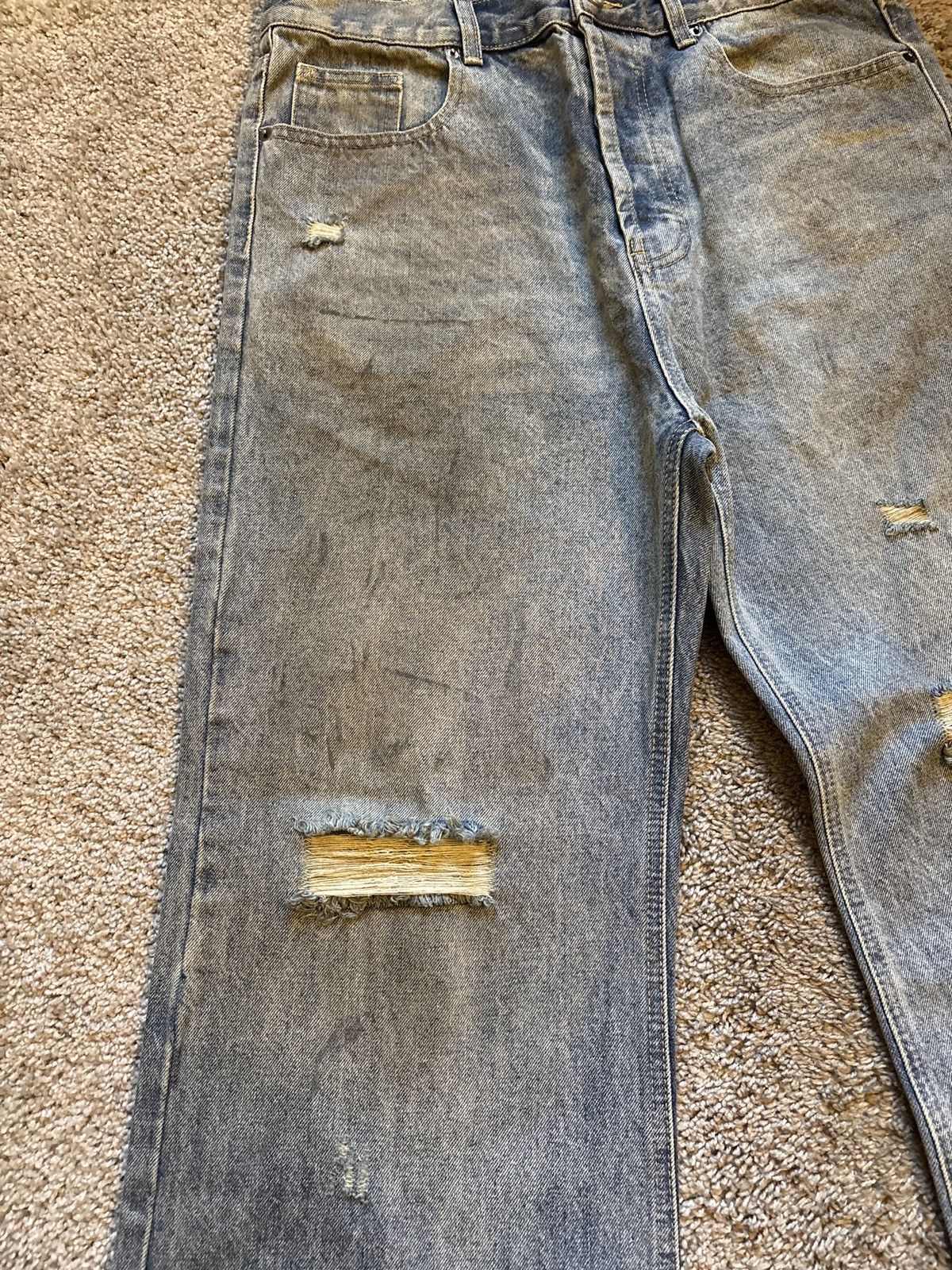 Other Mud Dyed Washed, distressed Blue Baggy Jeans Size US 35 - 4 Thumbnail