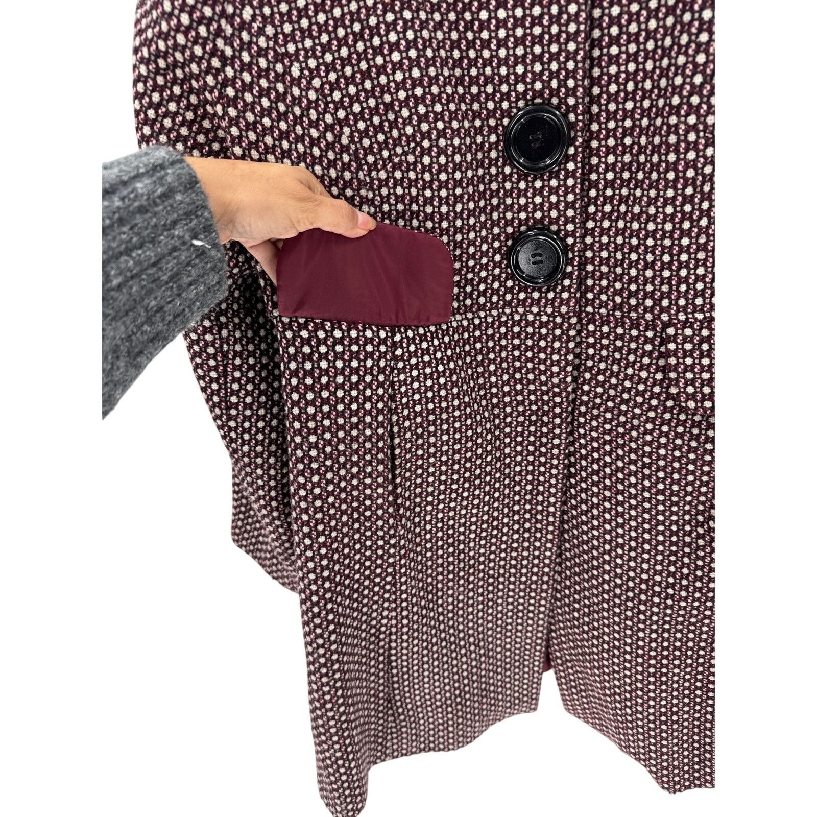 Other Vintage Coffee Shop maroon black Y2K coat wool blend size L Size L / US 10 / IT 46 - 6 Thumbnail