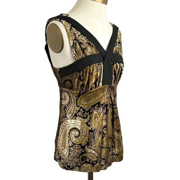 Etro Etro Italy 100% Silk Velvet Paisley Sleeveless Top 🇮🇹 Size XS / US 0-2 / IT 36-38 - 4 Thumbnail