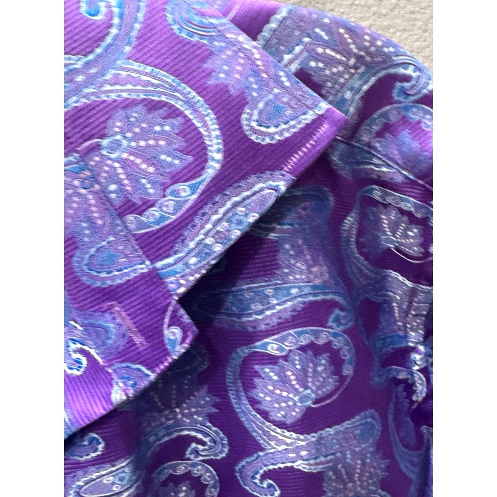 Vintage MINT Leonardi Lavender Blue Paisley LONG SLEEVE SHIRT Medium M Mens Size US M / EU 48-50 / 2 - 6 Thumbnail