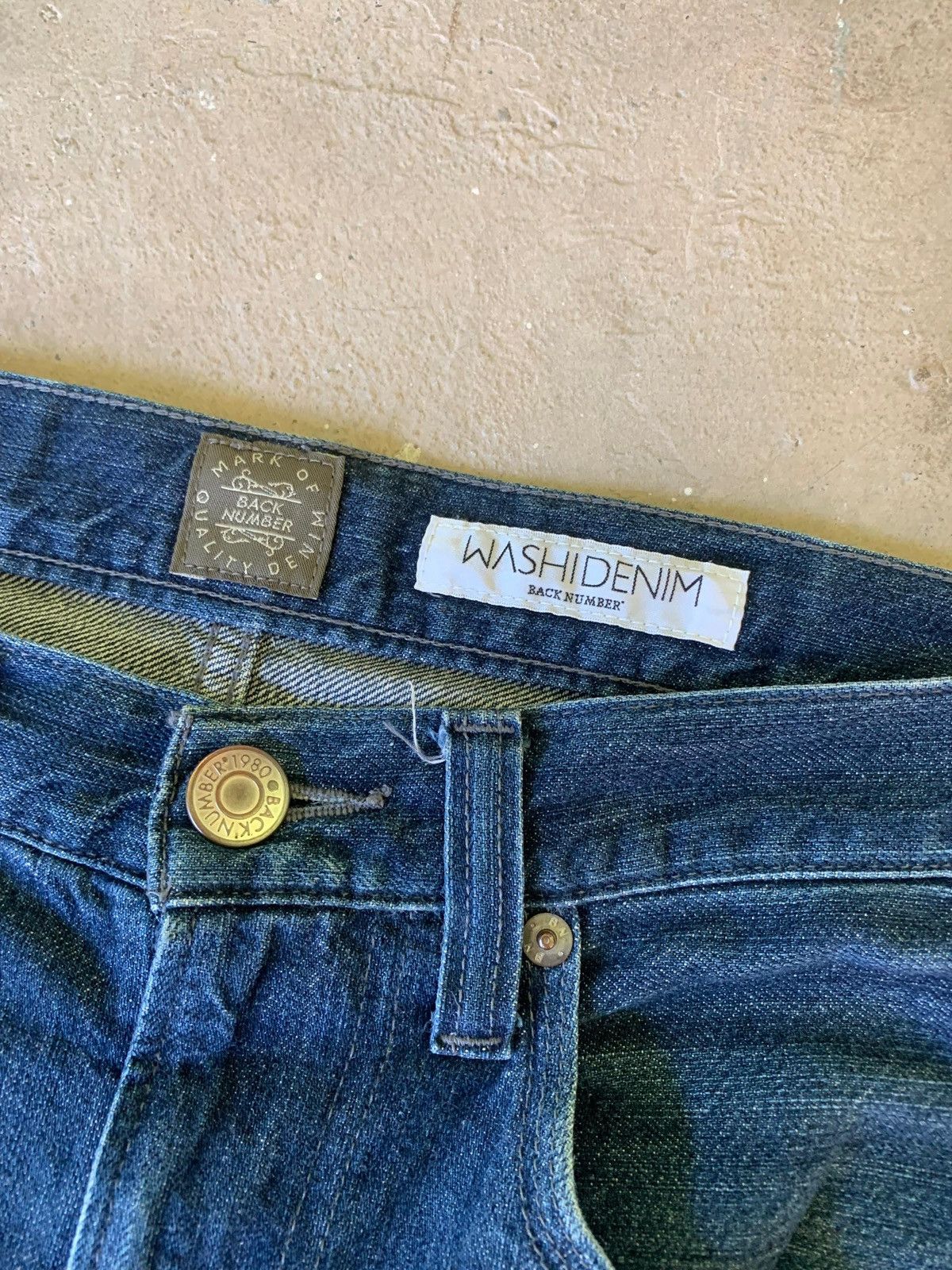 Japanese Brand Back Number Washi Denim Distressed Jeans Size US 29 - 4 Thumbnail