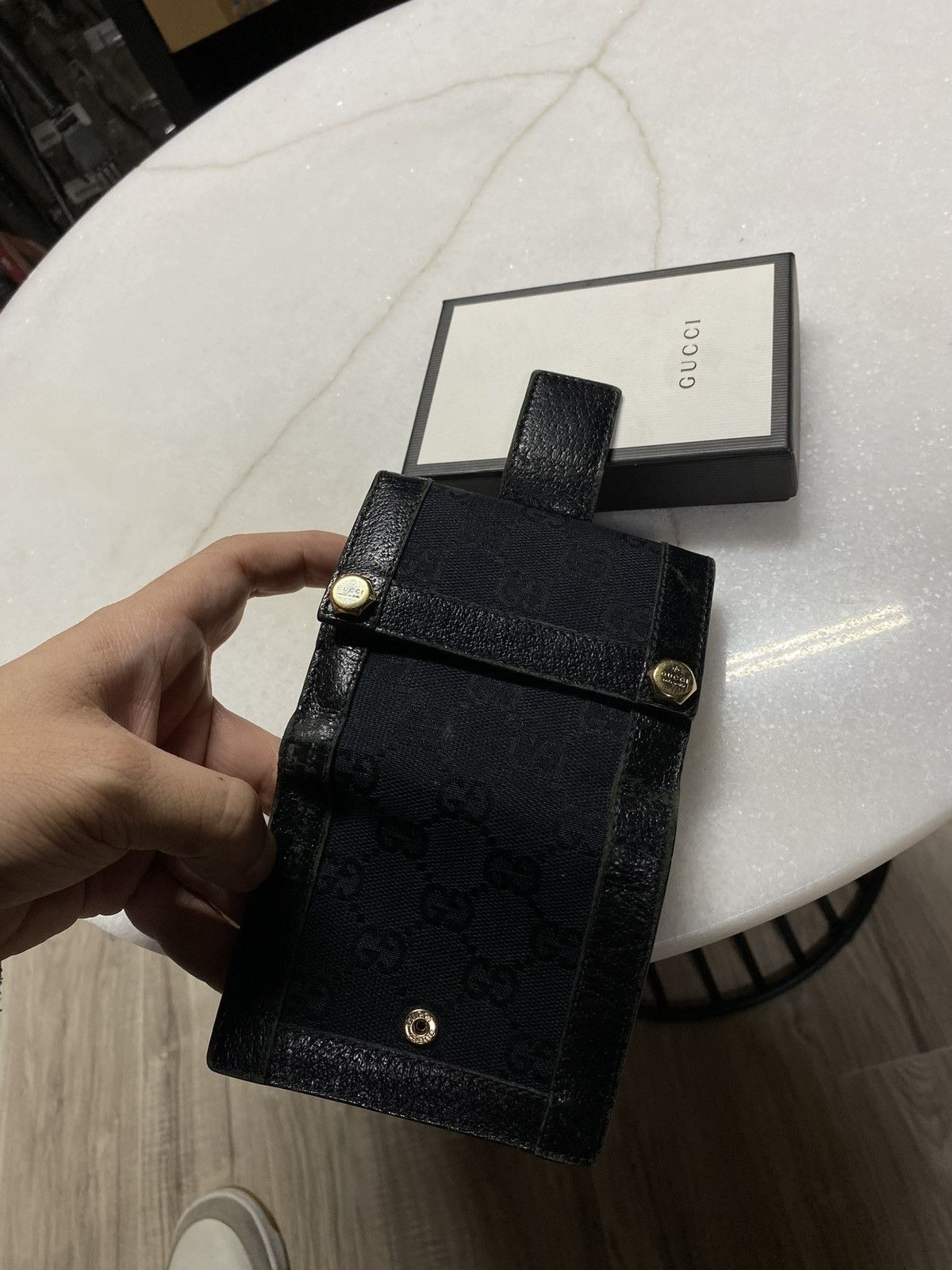 Gucci Gucci GG Monogram Black Wallet Leather Canvas Cardholder Size ONE SIZE - 7 Thumbnail