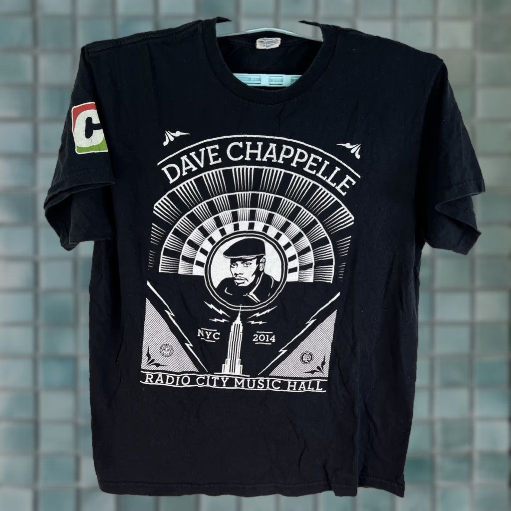 Delta Dave Chappelle T-Shirt - Men's L Black 2014 NYC Radio City Tour Graphic Print Mens Size US L / EU 52-54 / 3 - 1 Thumbnail