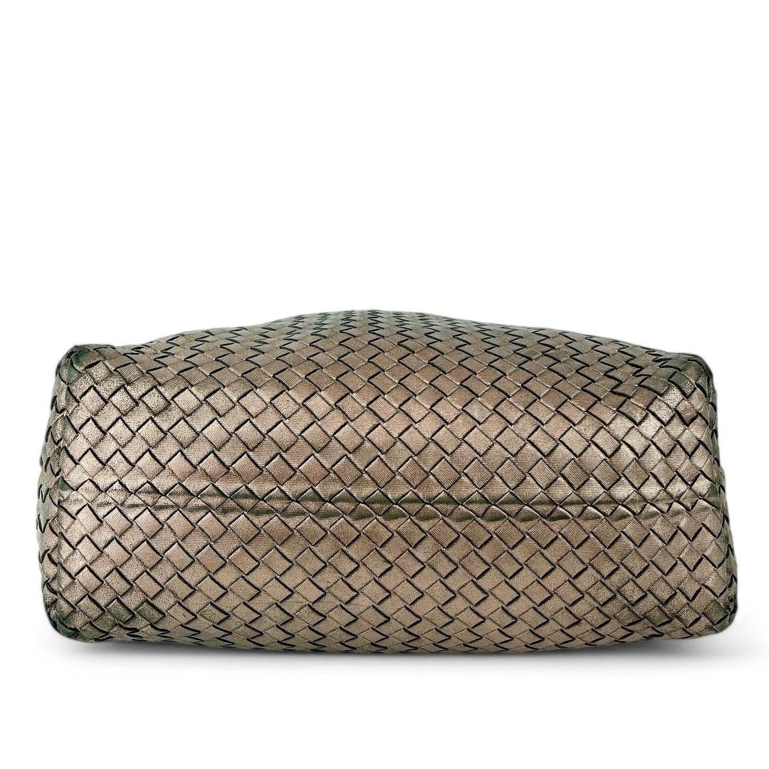 Bottega Veneta Bottega Veneta - Intrecciato Champagne Gold Hobo Handbag Size ONE SIZE - 4 Thumbnail