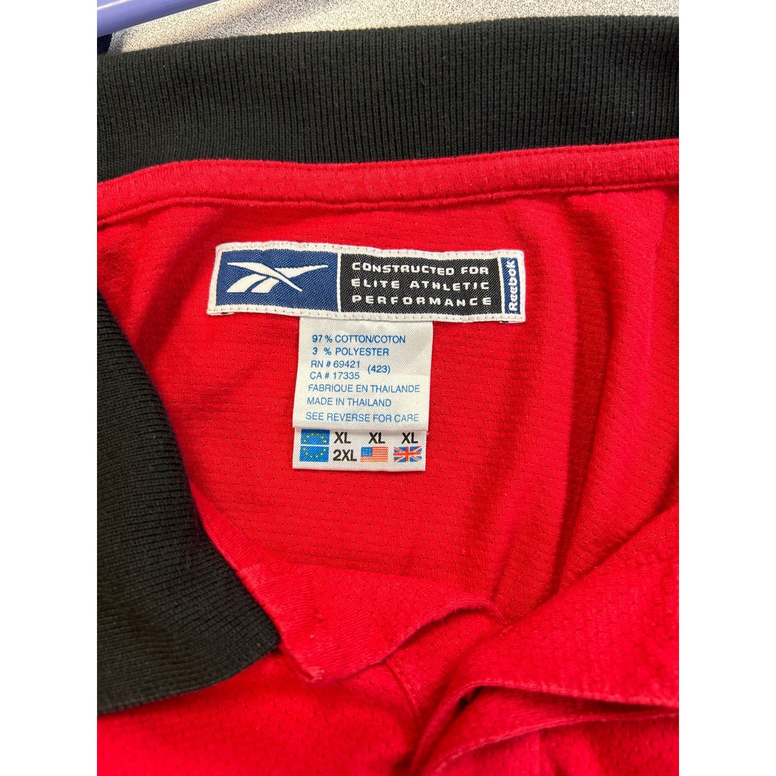Reebok Reebok Mens XL Badgers PolyCotton Short Sleeve Polo Shirt Size US XL / EU 56 / 4 - 4 Thumbnail