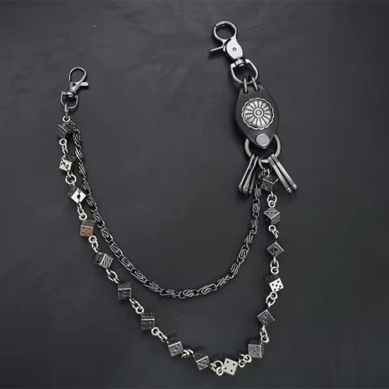Jewelry Dice And Tribe Jean Motor Rock Wallet Chain in Silver, Men's