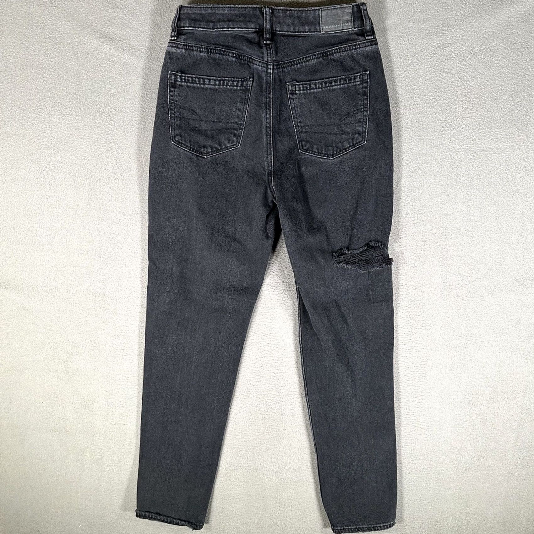 American Eagle Outfitters American Eagle Jeans Womens Gray Mom Jean Comfort Stretch Waistband Mid Rise 0 Size 25" / US 0 / IT 36 - 2 Thumbnail