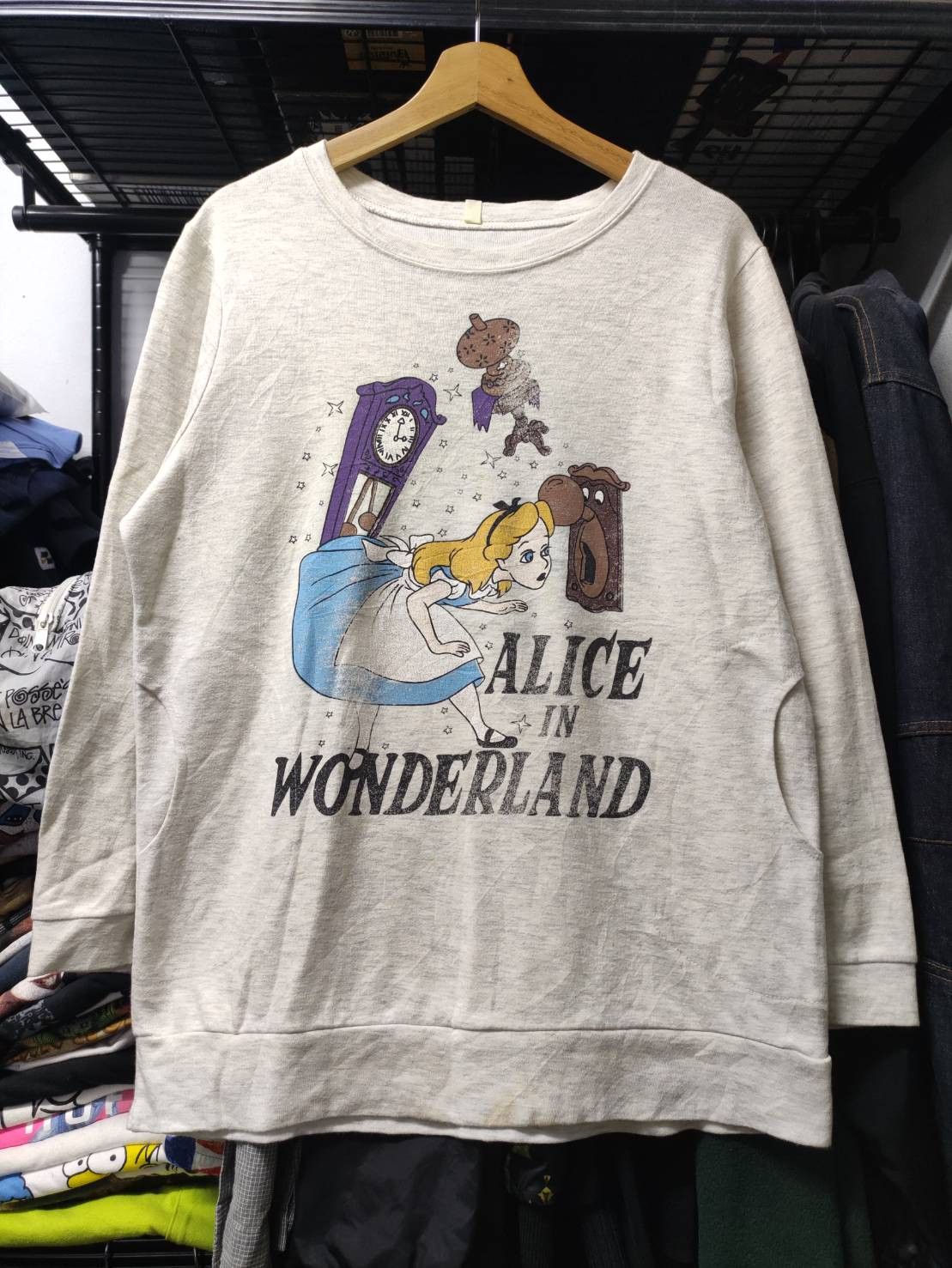 Disney Vtg 90's Alice in Wonderland Pocket Side Long Sleeve Size US L / EU 52-54 / 3 - 2 Thumbnail