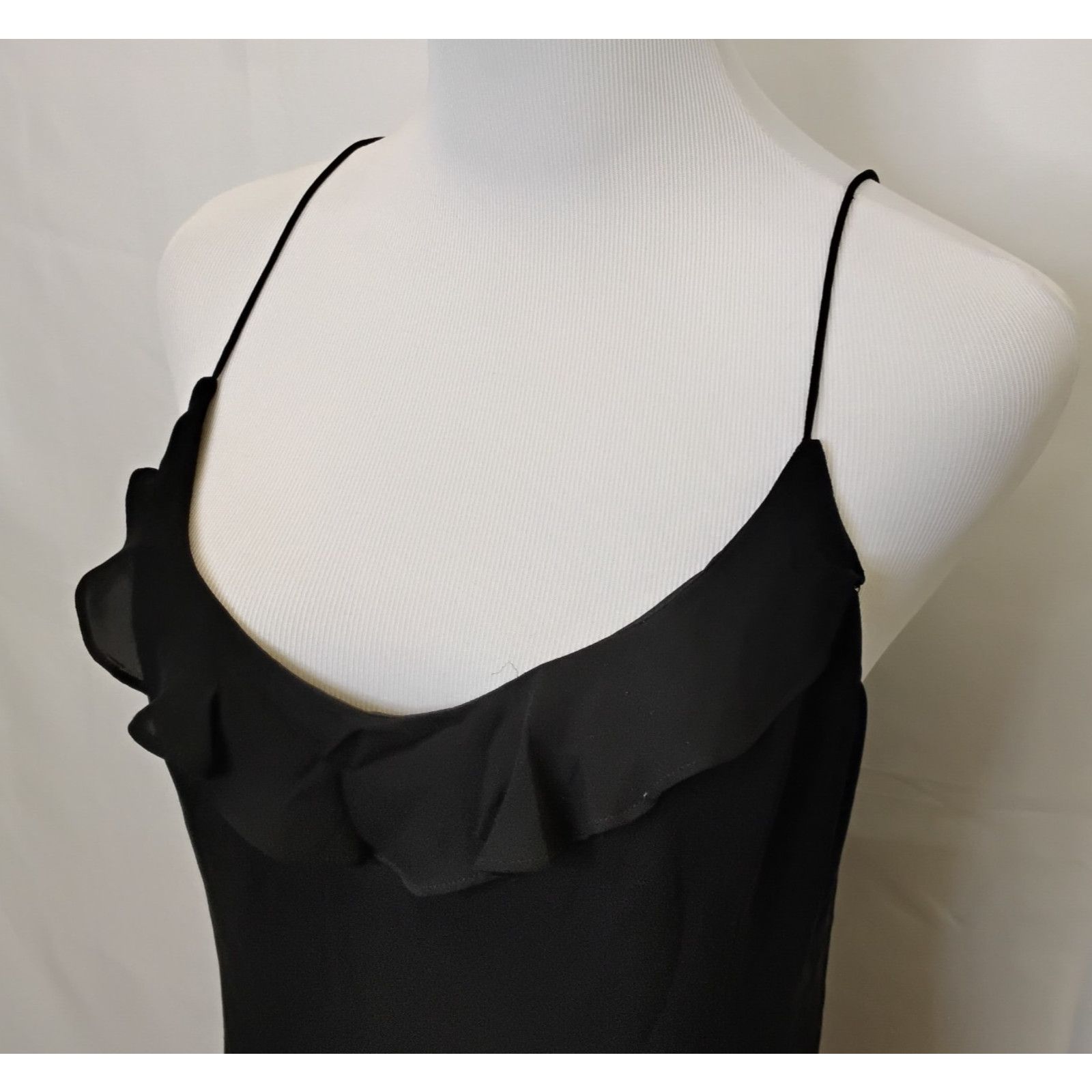 J.Crew J. Crew Silk Dress Women's 10 Black Ruffled Classic Knee Size L / US 10 / IT 46 - 5 Thumbnail