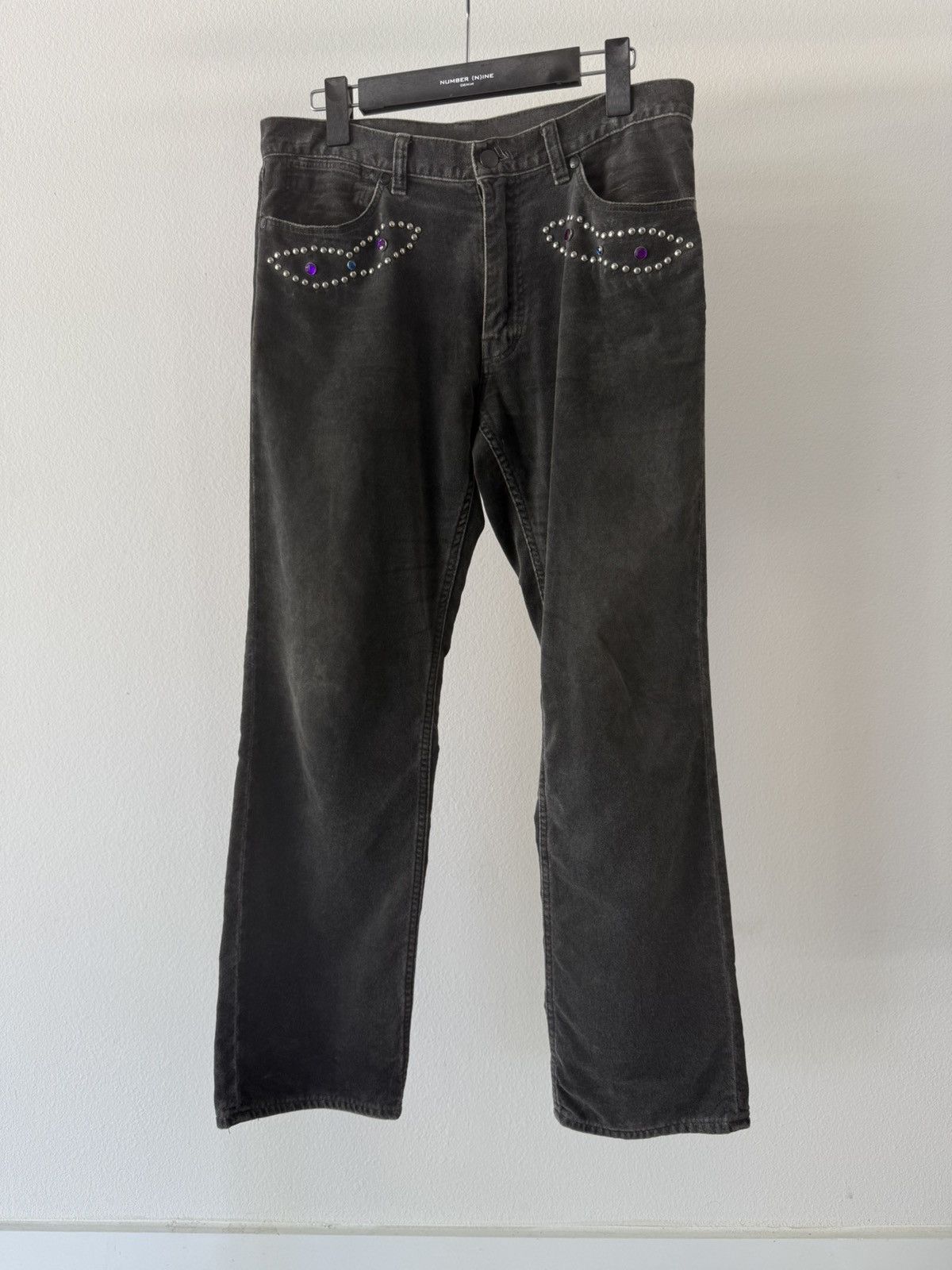 Number (N)ine Number Nine velvet rhinestone pants | Grailed