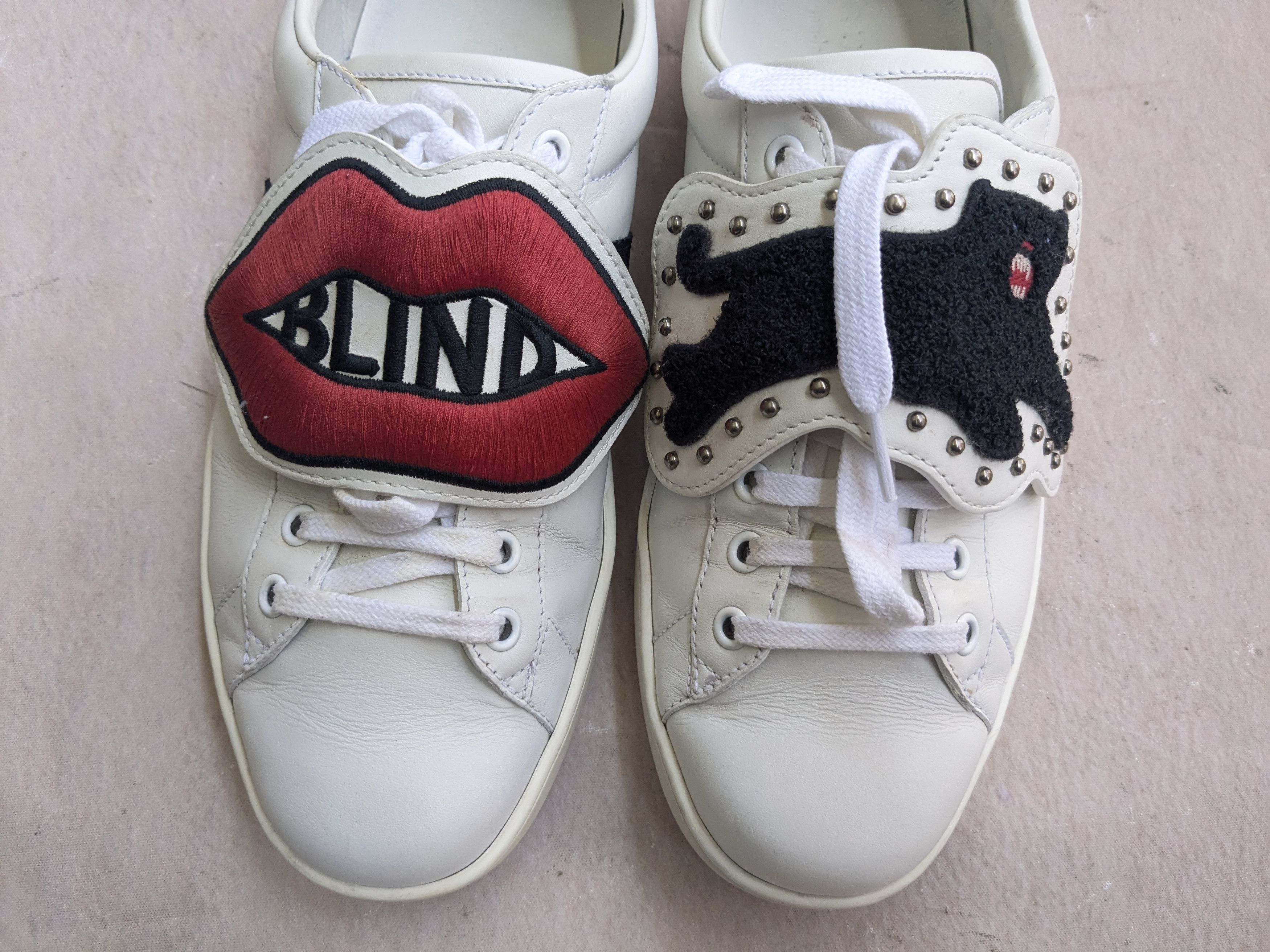 Gucci Gucci Ace Sneakers Cat 9 Logo Low Tops 477107 Size US 9 / EU 42 - 13 Thumbnail