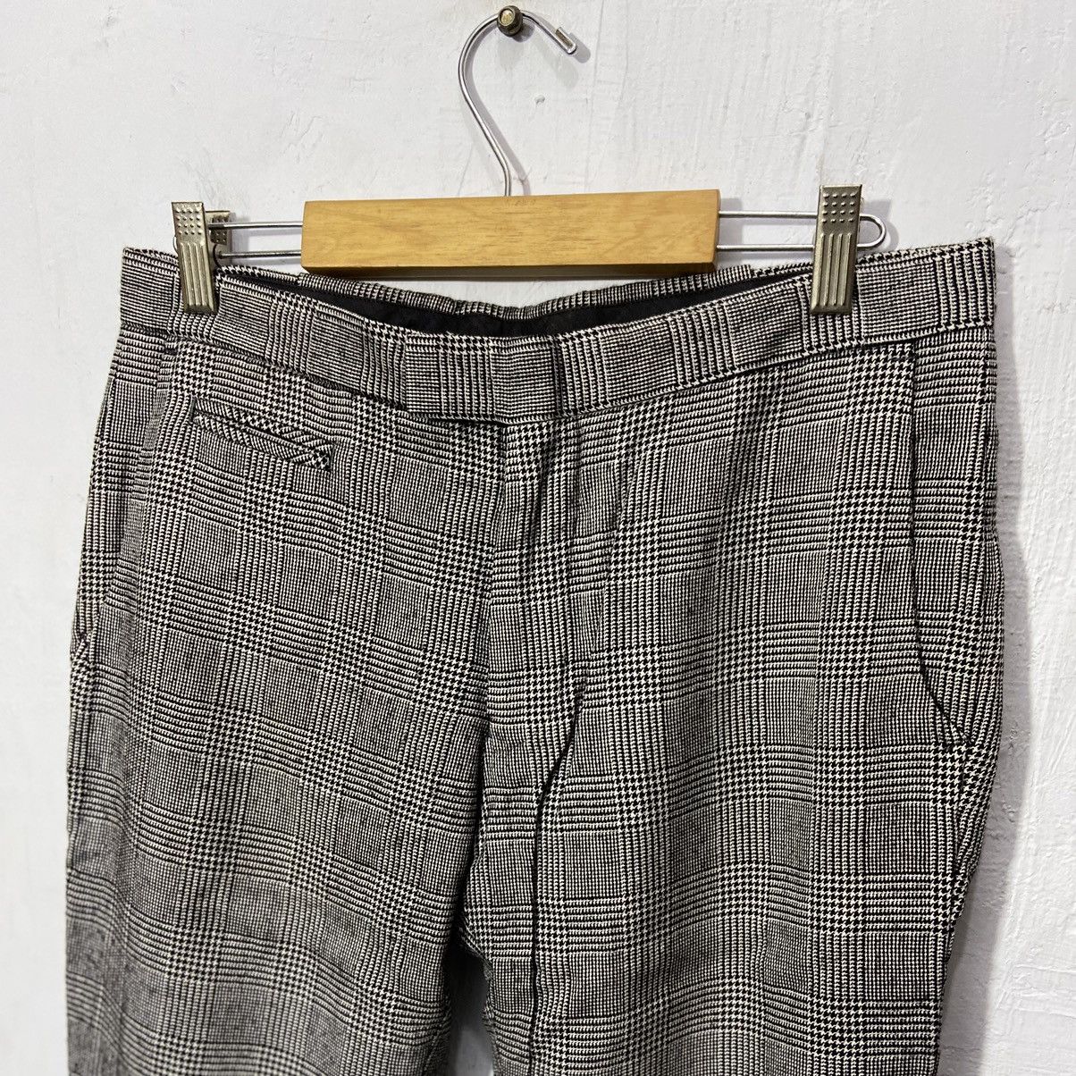 If Six Was Nine × Japanese Brand × Vintage Motel inc Punk Design Long Pants Checkered Grey Size US 32 / EU 48 - 2 Thumbnail
