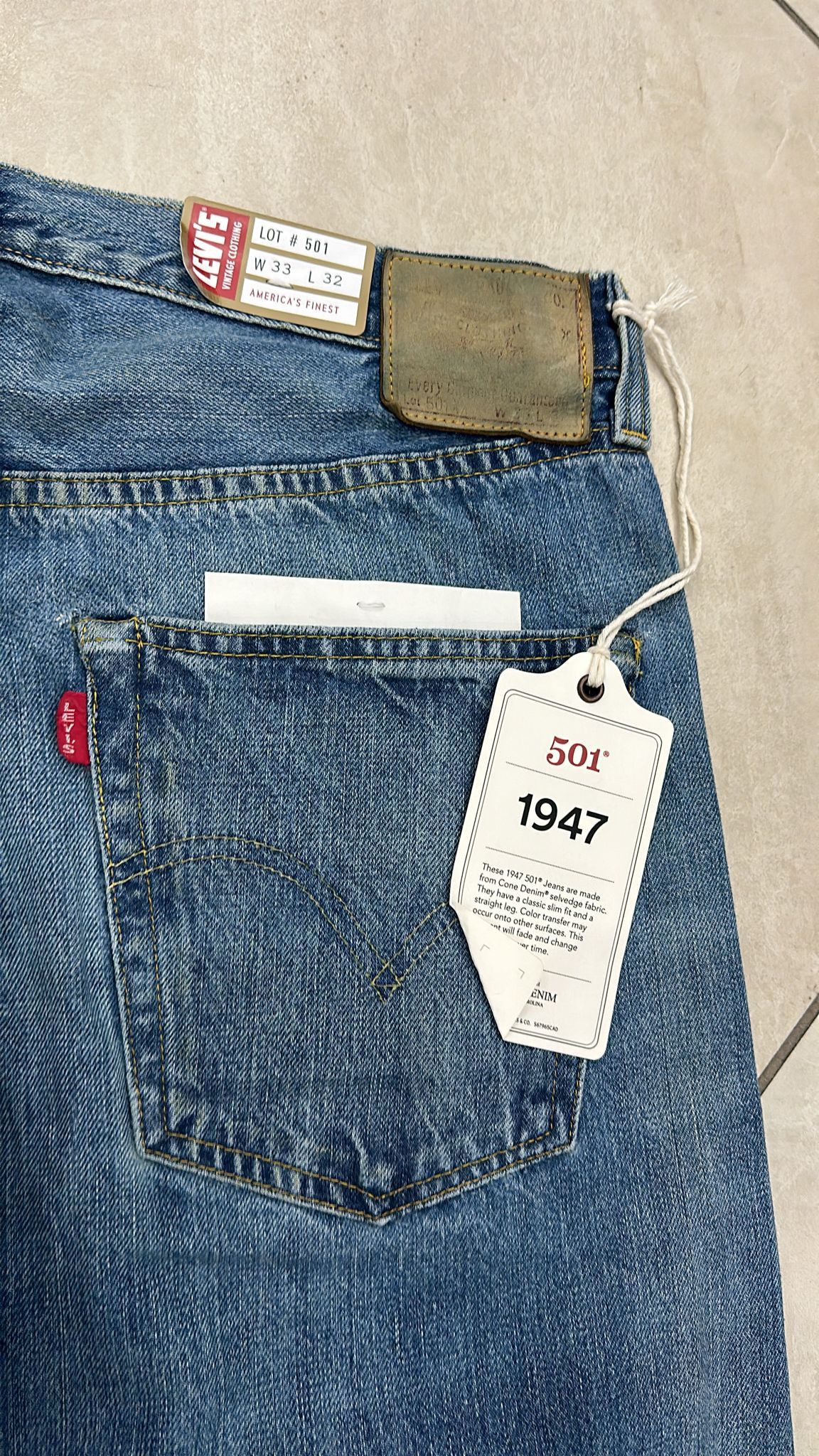 Levi's Vintage Clothing LVC Levi's Vintage Clothing 1947 501XX BigE Selvedge Jeans Size US 33 - 5 Thumbnail