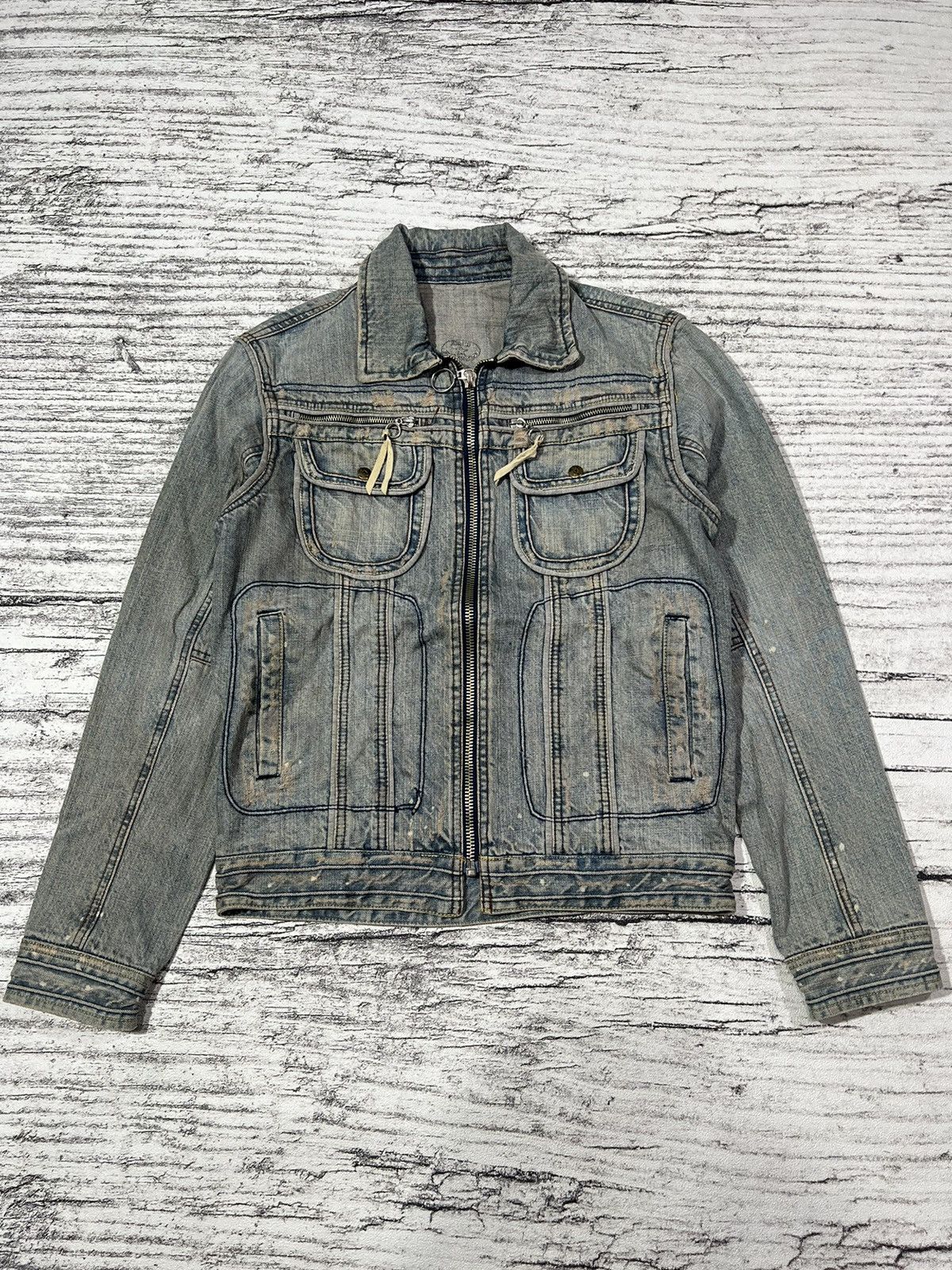 Helmut Lang Helmut Lang Mr. 87 Wax Denim Jacket with Faux Fur
