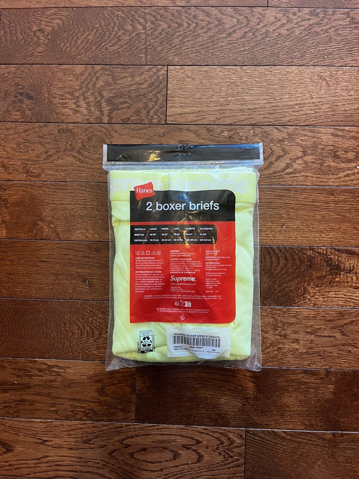 Hanes × Supreme Supreme Hanes Boxer Brief Yellow Size 32 - 4 Thumbnail