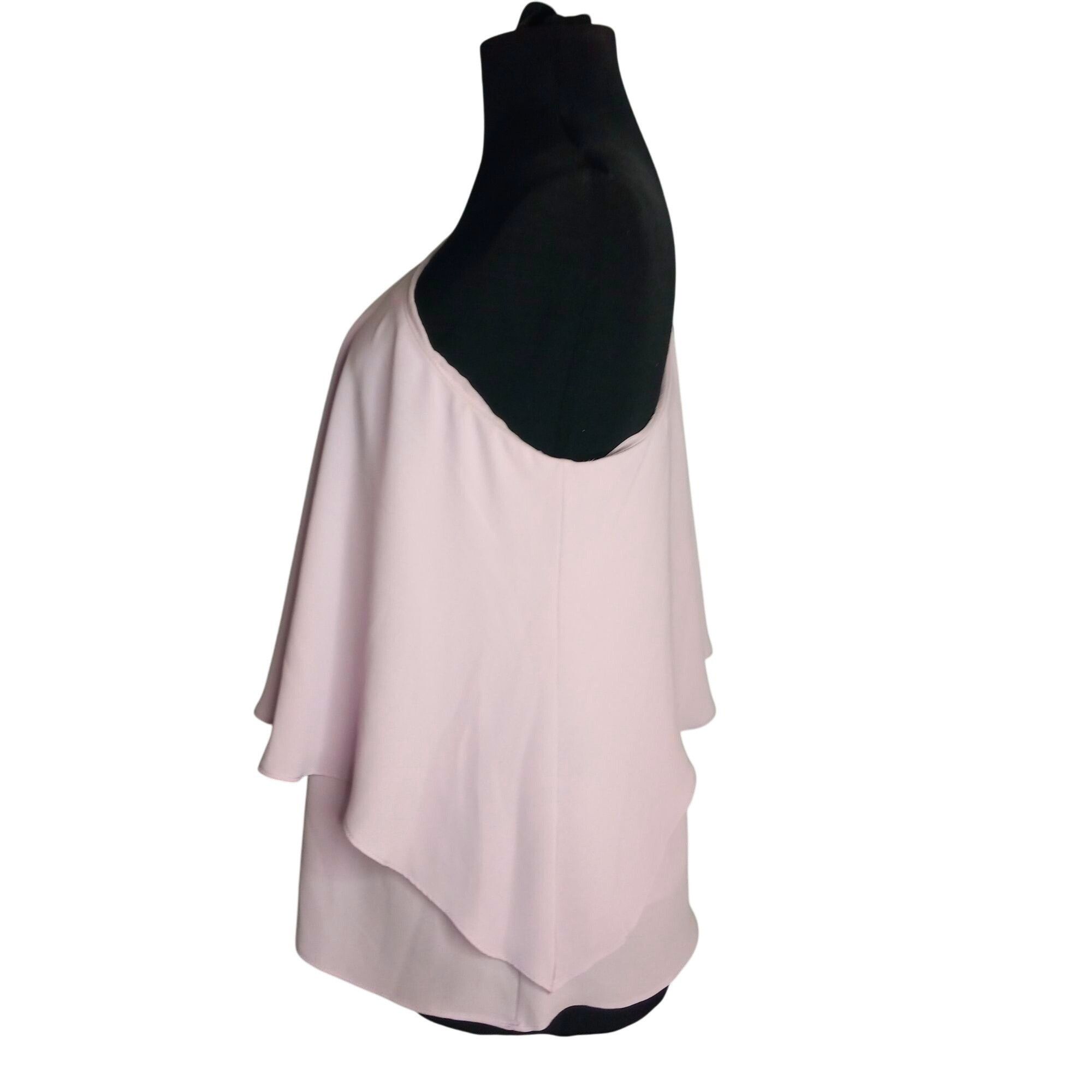 White House Black Market WHBM Size 4 Blouse One Shoulder Layered Chiffon Embellished Size S / US 4 / IT 40 - 2 Thumbnail
