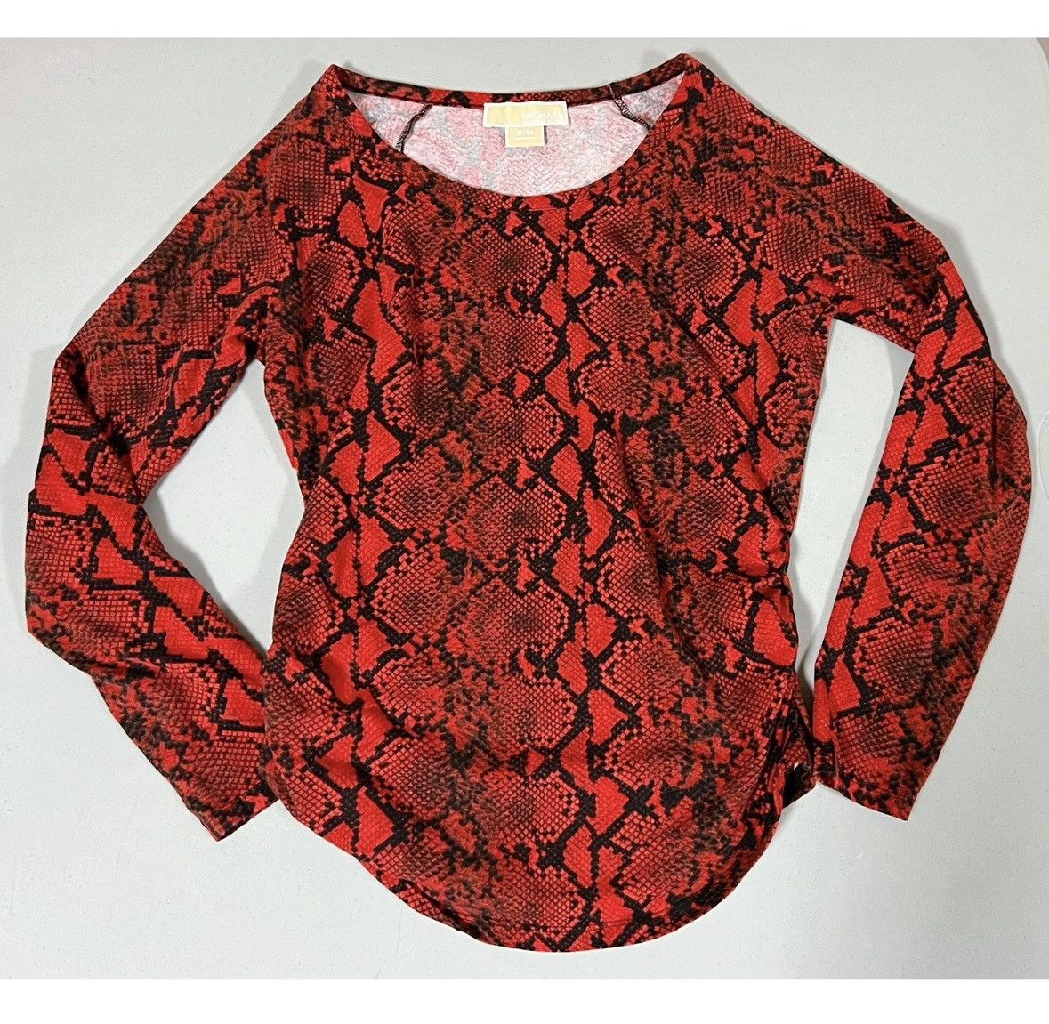 Michael Kors Michael Kors Red Snakeskin Print Shirt Top Blouse Size M ♥️✨ Size M / US 6-8 / IT 42-44 - 1 Thumbnail