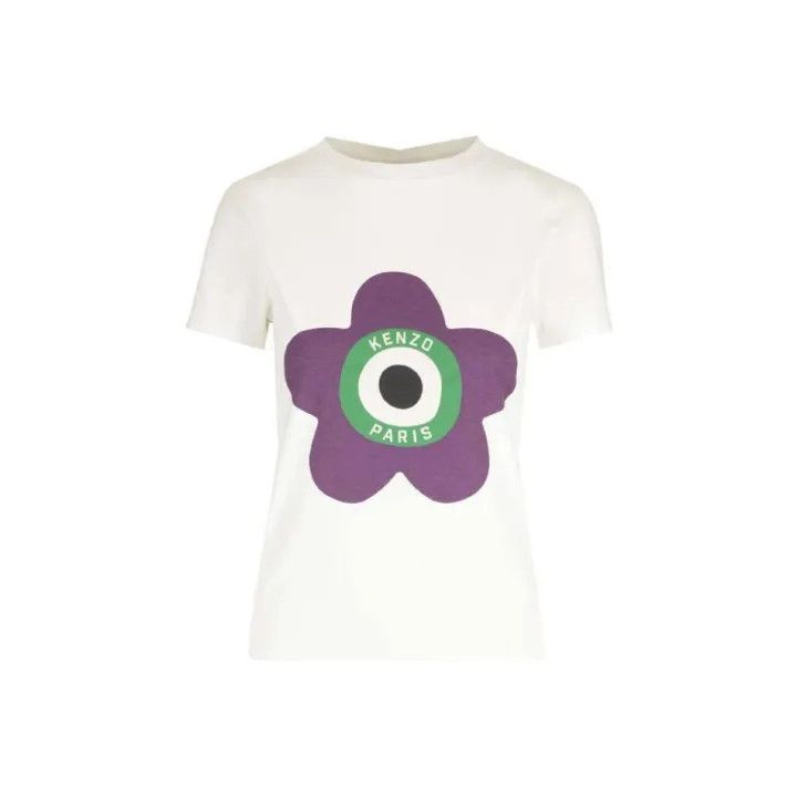 Kenzo KENZO Flower Print Round Neck Short Sleeve T-Shirt 0079 Size S / US 4 / IT 40 - 1 Thumbnail