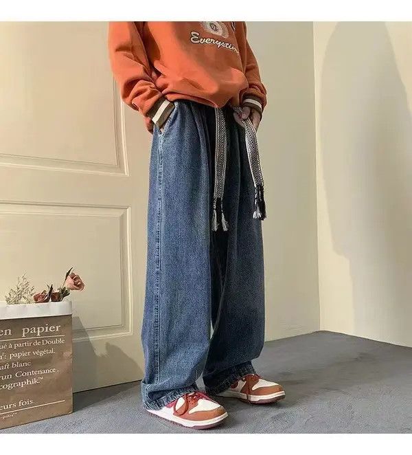 VIBE Retro loose high street hip hop drawstring straight jeans Size US 32 / EU 48 - 3 Thumbnail