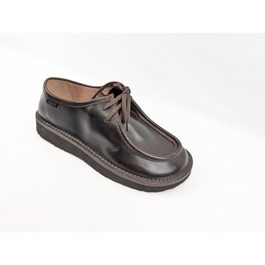 Loewe o1rshd1 Faro Moc-Toe Leather Derby Shoes in Dark Brown Size US 12 / EU 45 - 2 Thumbnail