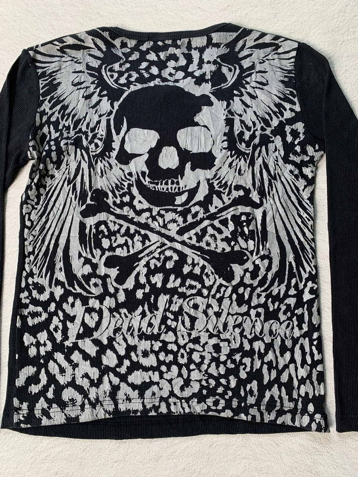 Japanese Brand 2000s Defective Struct V-neck Skull Longsleeve Size US L / EU 52-54 / 3 - 4 Thumbnail
