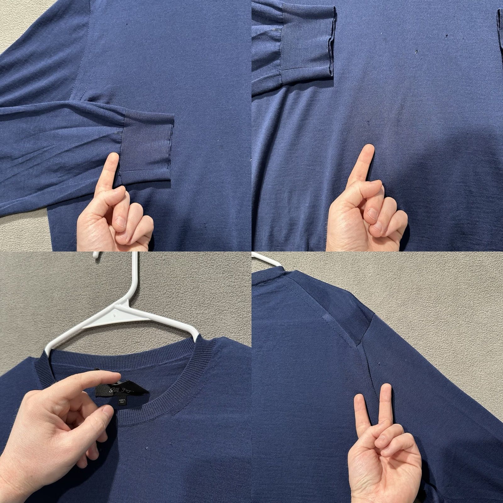 Ermenegildo Zegna Ermenegildo Zegna Sweater Mens 3XL Blue Wool Long Sleeve Crew Neck Pullover Designer Classic Size US XXL / EU 58 / 5 - 9 Thumbnail