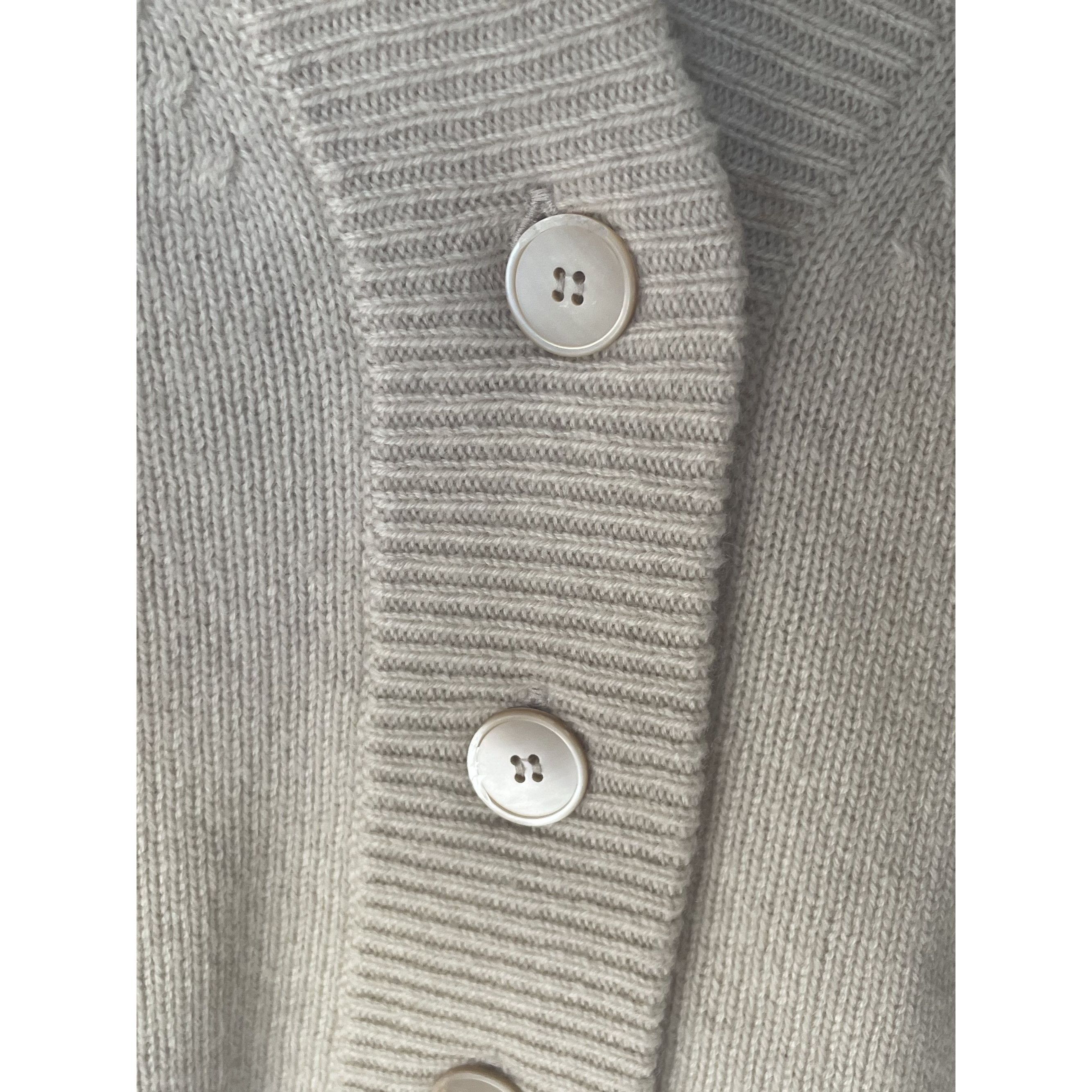 Miu Miu Miu Miu Beige Wool Button-Up Cardigan With Pink Crystal Logo Size XS / US 0-2 / IT 36-38 - 7 Thumbnail