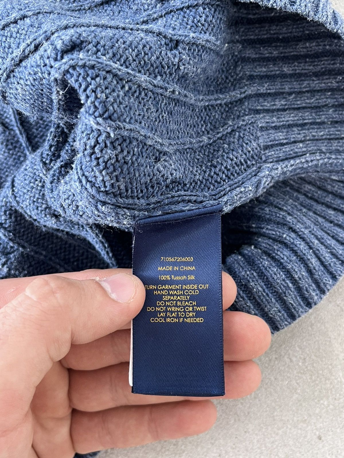 Polo Ralph Lauren Vintage Ralph Lauren Silk Knit Sweater Blue Small Logo Y2K Size US XL / EU 56 / 4 - 12 Thumbnail