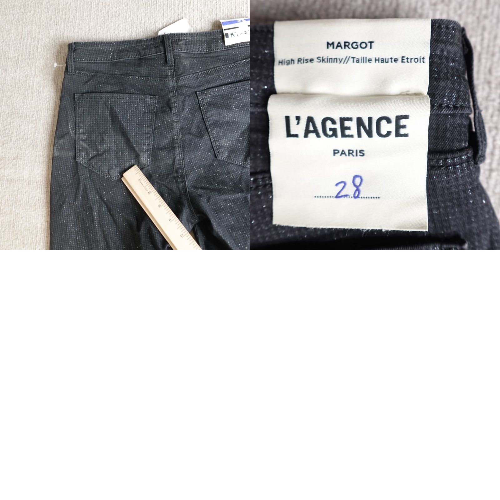 L'AGENCE L'Agence Jeans 28 Black Margot High Rise Slim 5-Pocket Denim Cropped Womens XS-XL? Size 29" - 9 Thumbnail