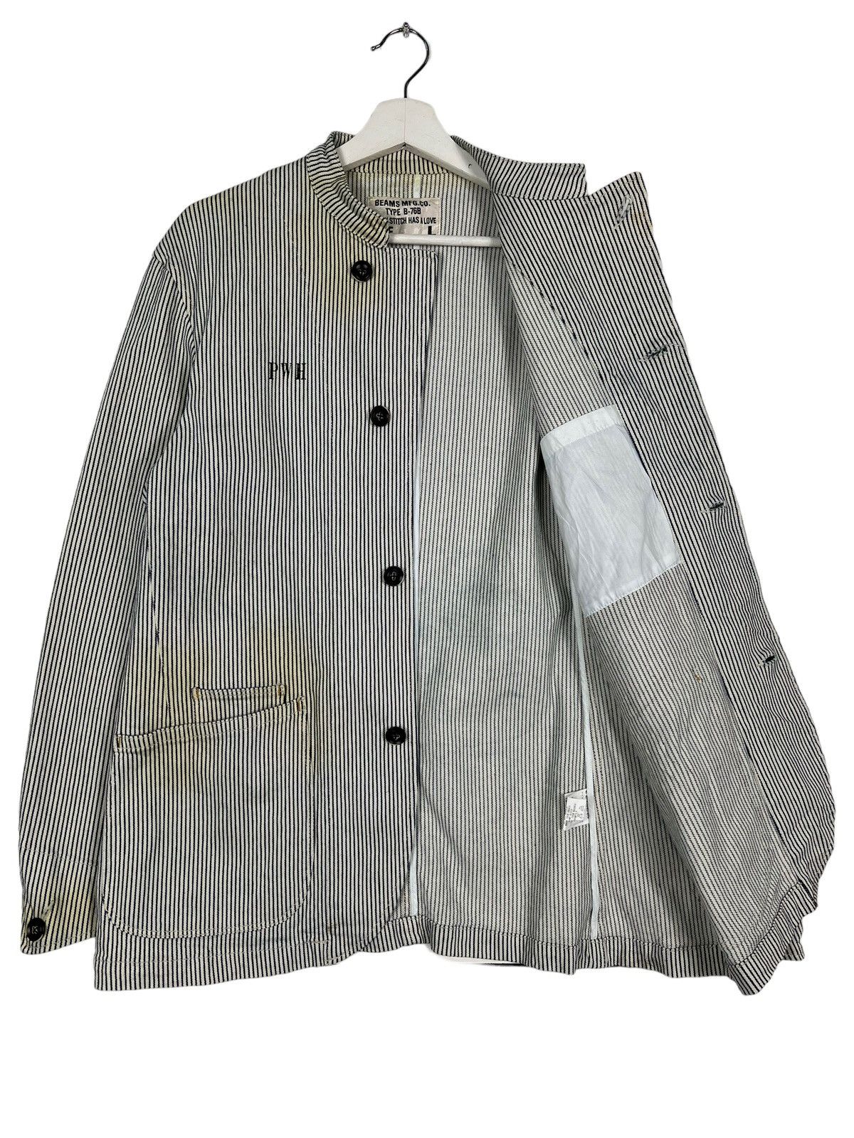 Beams Plus 🔥 BEAMS PWH PRISONER HIKORY STRIPE JACKET Size US L / EU 52-54 / 3 - 9 Thumbnail
