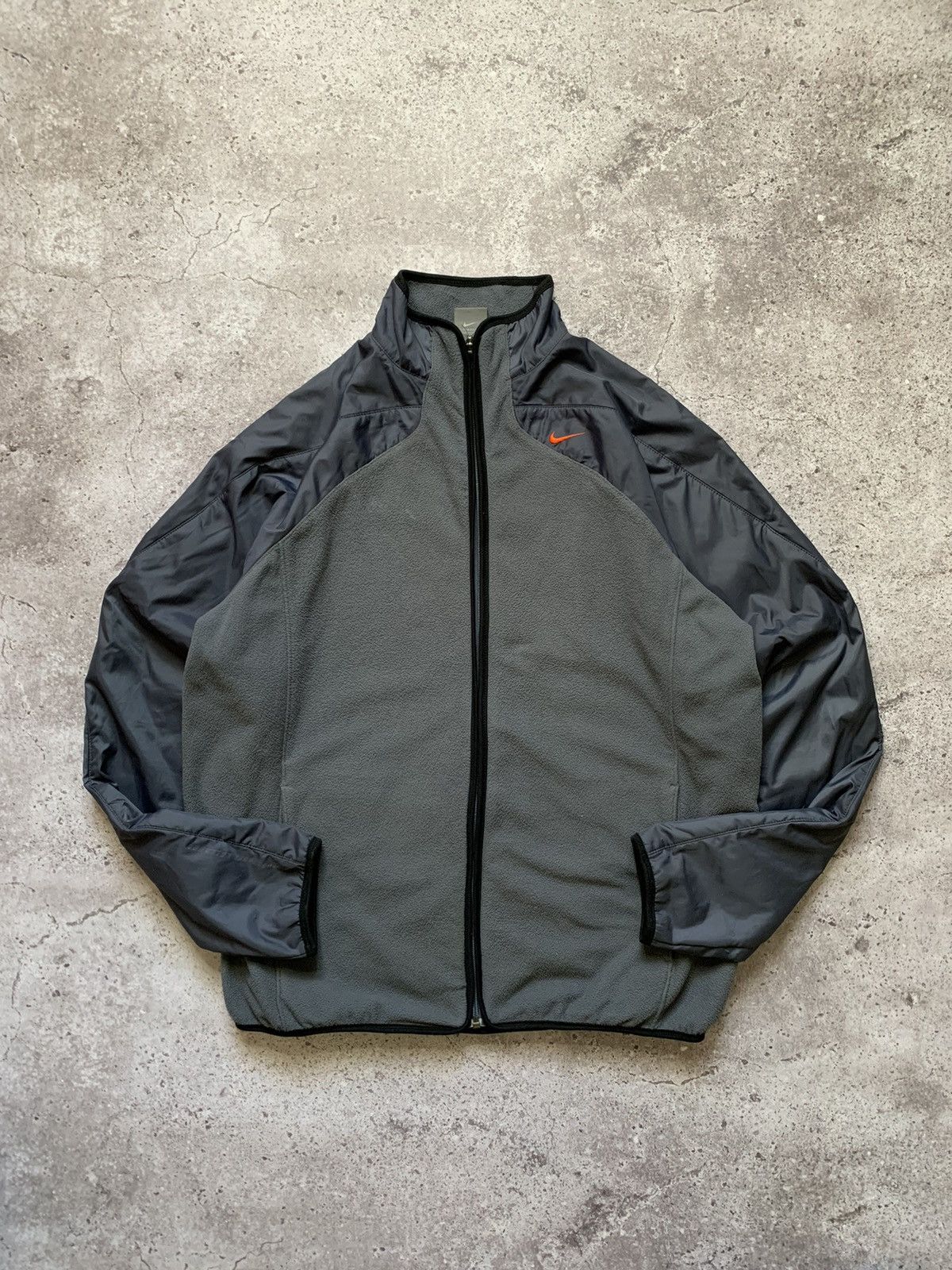 Nike Vintage Nike Fleece Nylon Sleeve Zip Orange Swoosh Size US XL / EU 56 / 4 - 1 Thumbnail