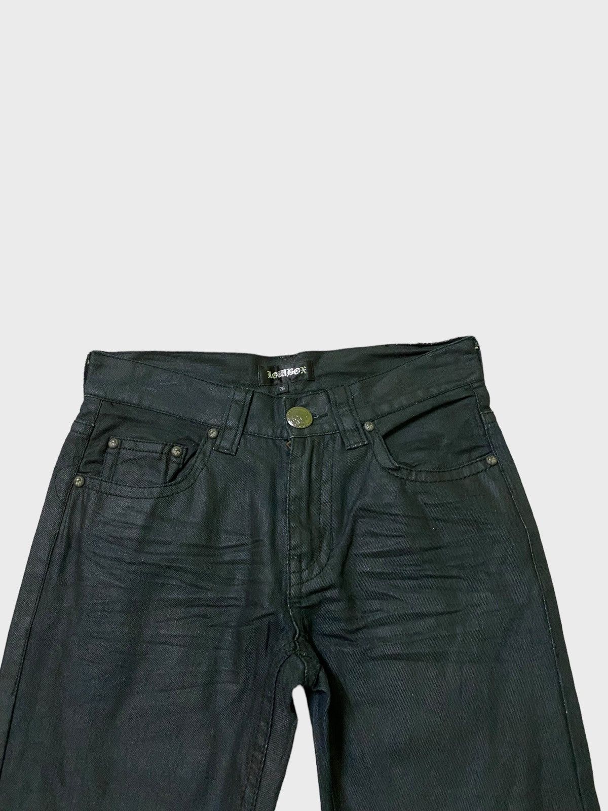 Hysteric Glamour × Le Grande Bleu (L.G.B.) LOWBOX 🌟 Waxed Rick Owen's style Denim Size US 28 / EU 44 - 3 Thumbnail