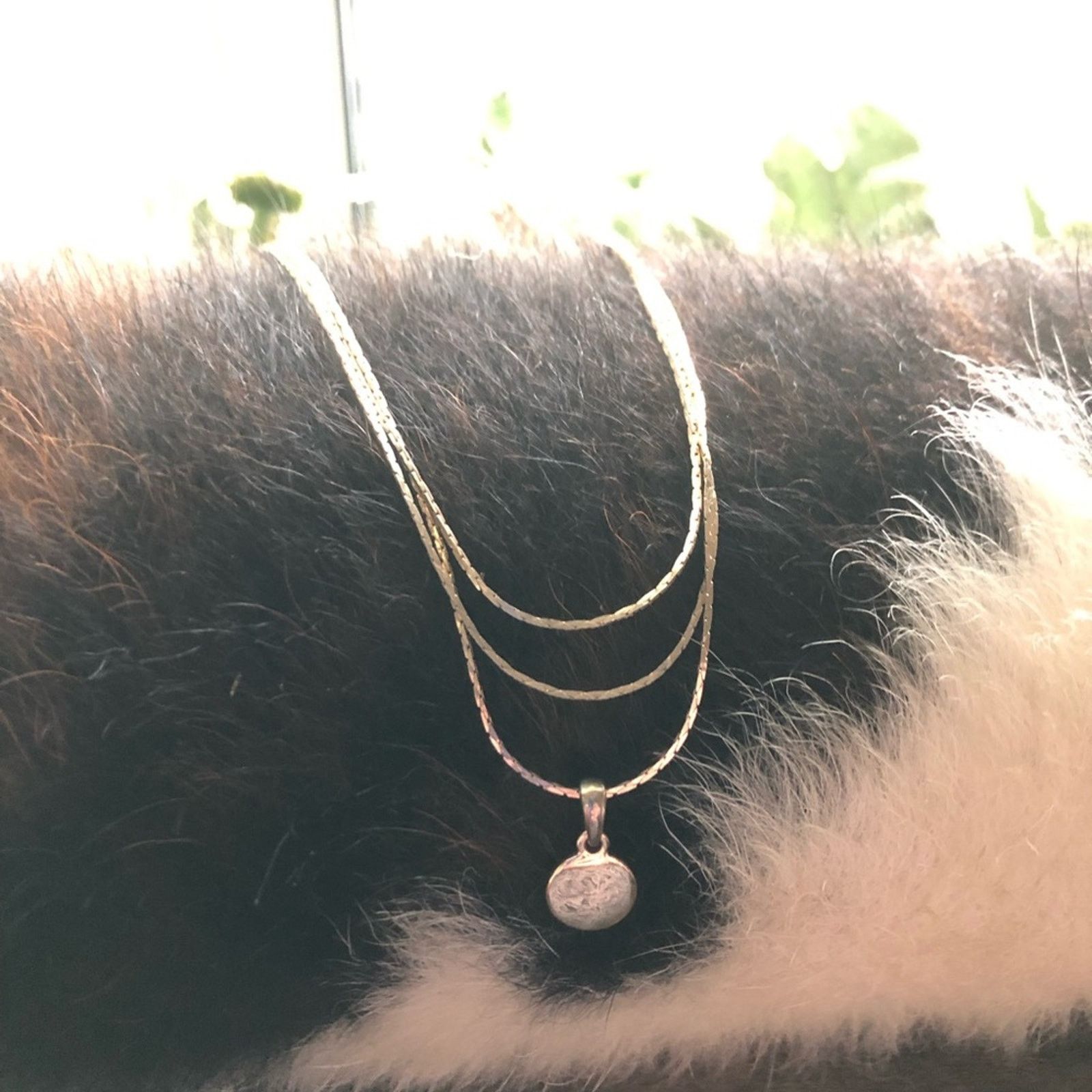 Vintage Vintage 90s gold plated triple strand chain pendant necklace Size ONE SIZE - 1 Thumbnail
