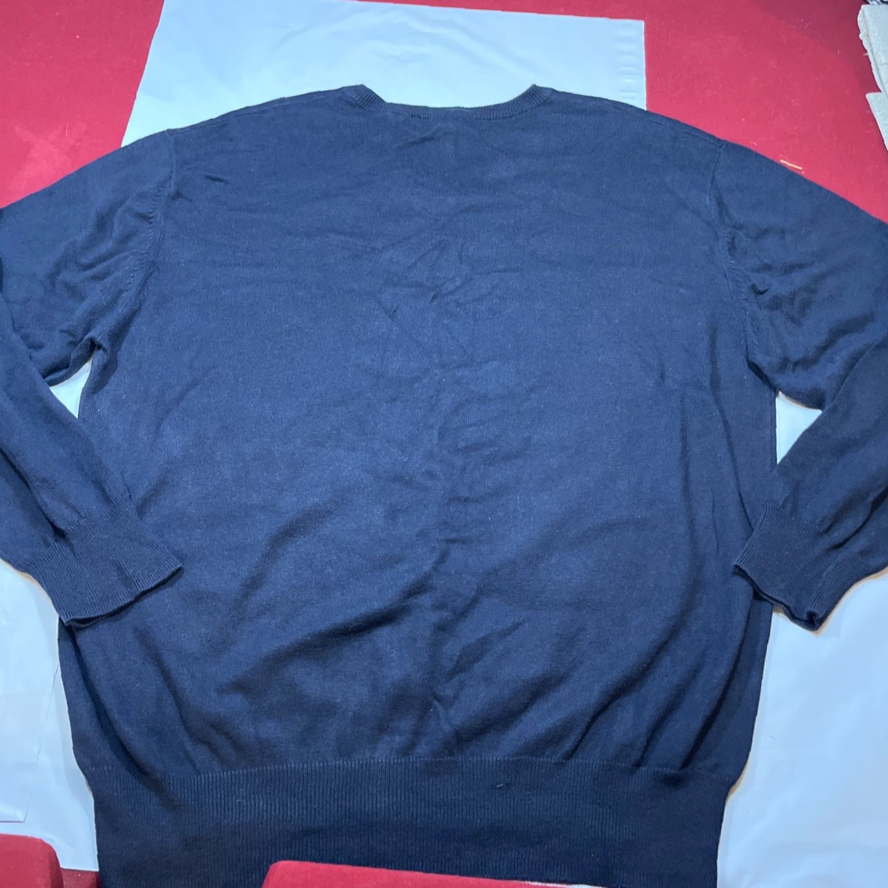 Orvis Orvis Sweater Mens Medium BLUE Cashmere Cotton V-Neck Knit Pullover Classic Navy Blue, Regular Fit, All Seasons, Office, Casual, Preppy, Pullover Size US M / EU 48-50 / 2 - 7 Thumbnail