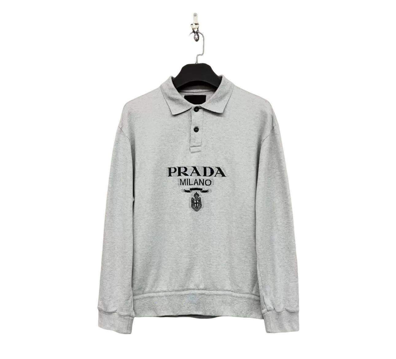 Prada Prada Jacquard Logo Polo Sweatshirt Size L Size US L / EU 52-54 / 3 - 1 Thumbnail