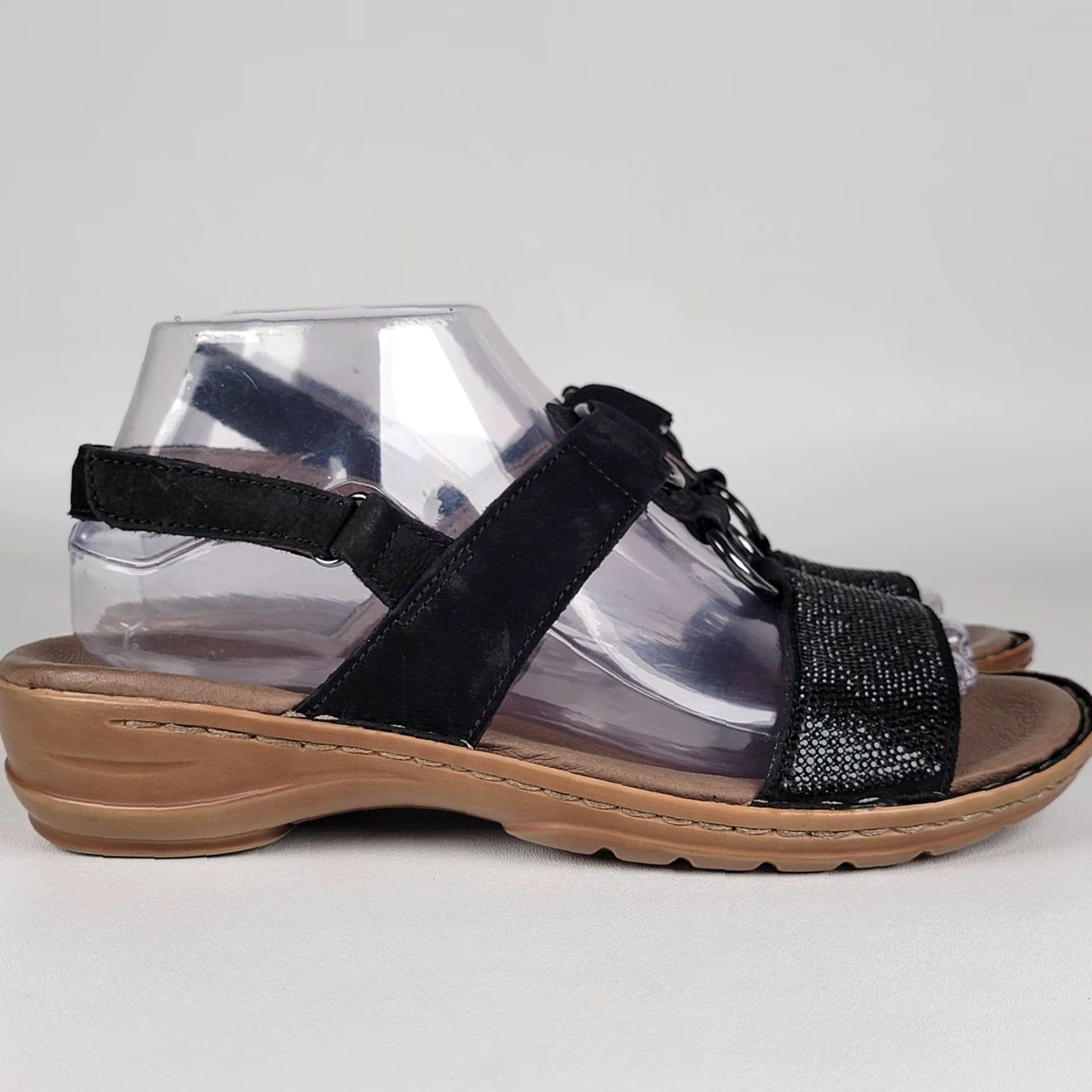 Vintage VINTAGE Ara Sandals Black Size 39/8 Sandal Women Strappy Adjustable Wedge Flat Heel UK 6 US 8 EU 39 Summer Spring Fall Size US 6 / IT 36 - 2 Thumbnail