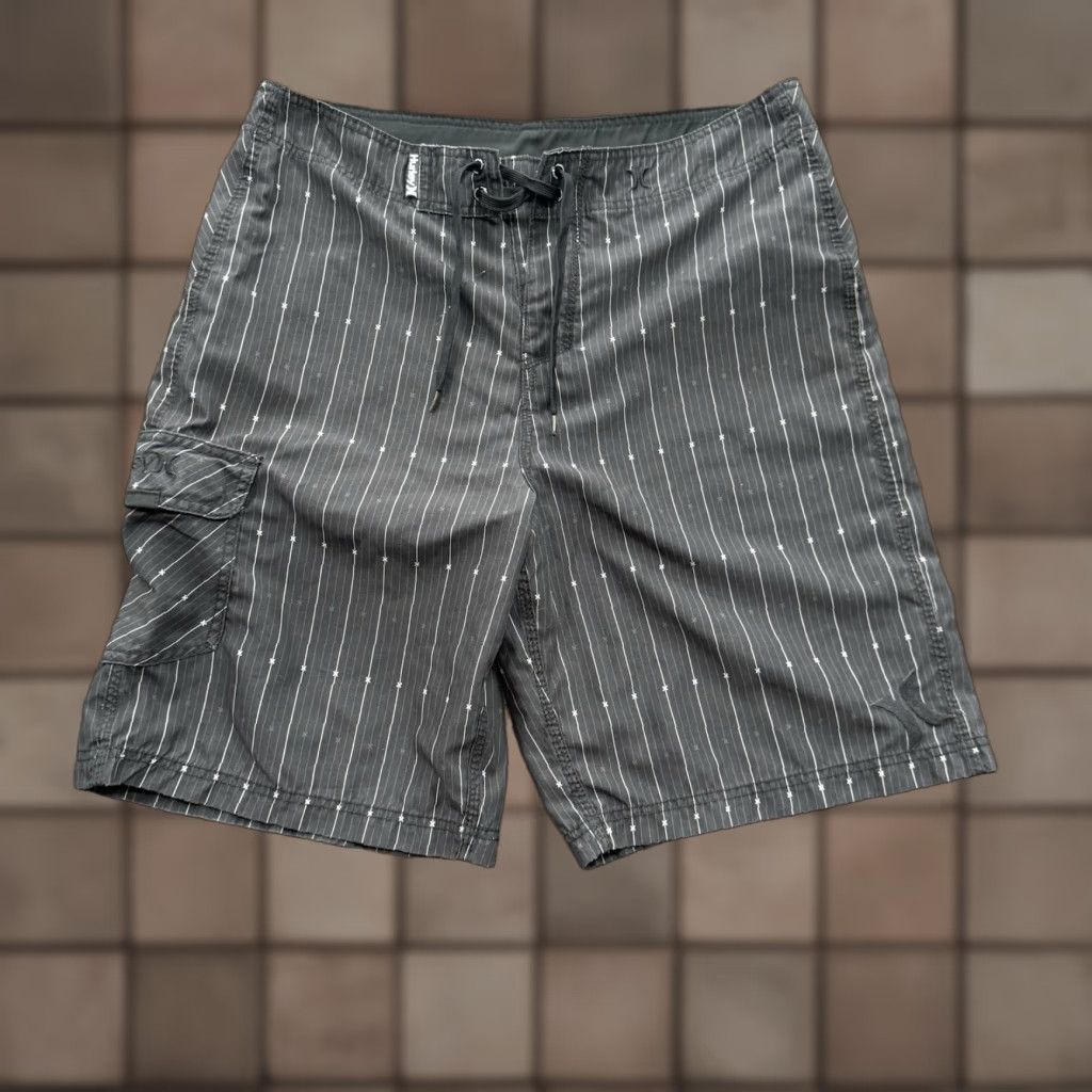 Hurley Hurley Board Shorts Men 33 Black Geometric Print Polyester Outdoors Swimming Size US 33 - 1 Thumbnail