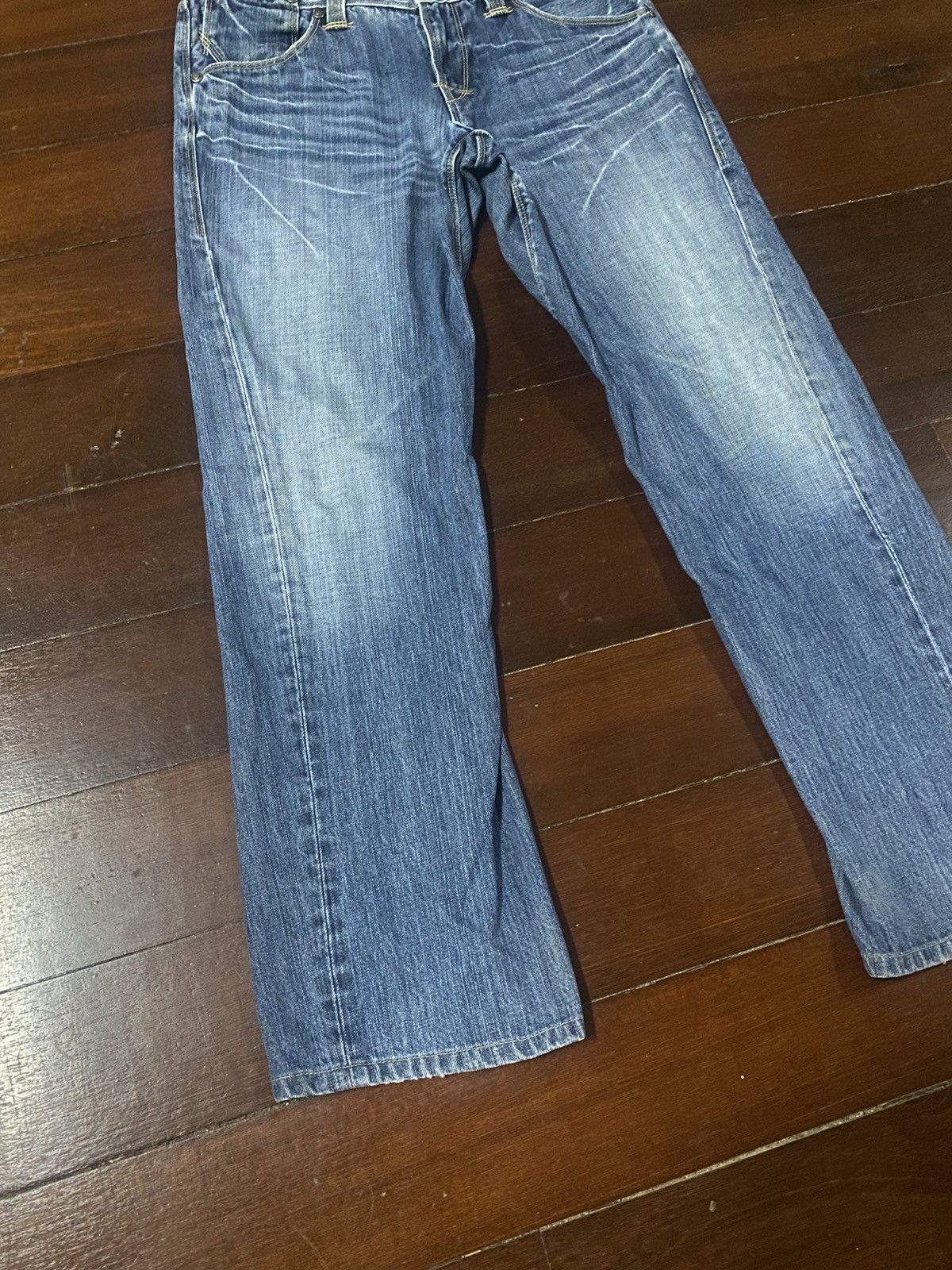 Levi's Vintage Clothing Levis Engineered 1999 mud wash flare Faded Baggy Jeans Size US 35 - 3 Thumbnail