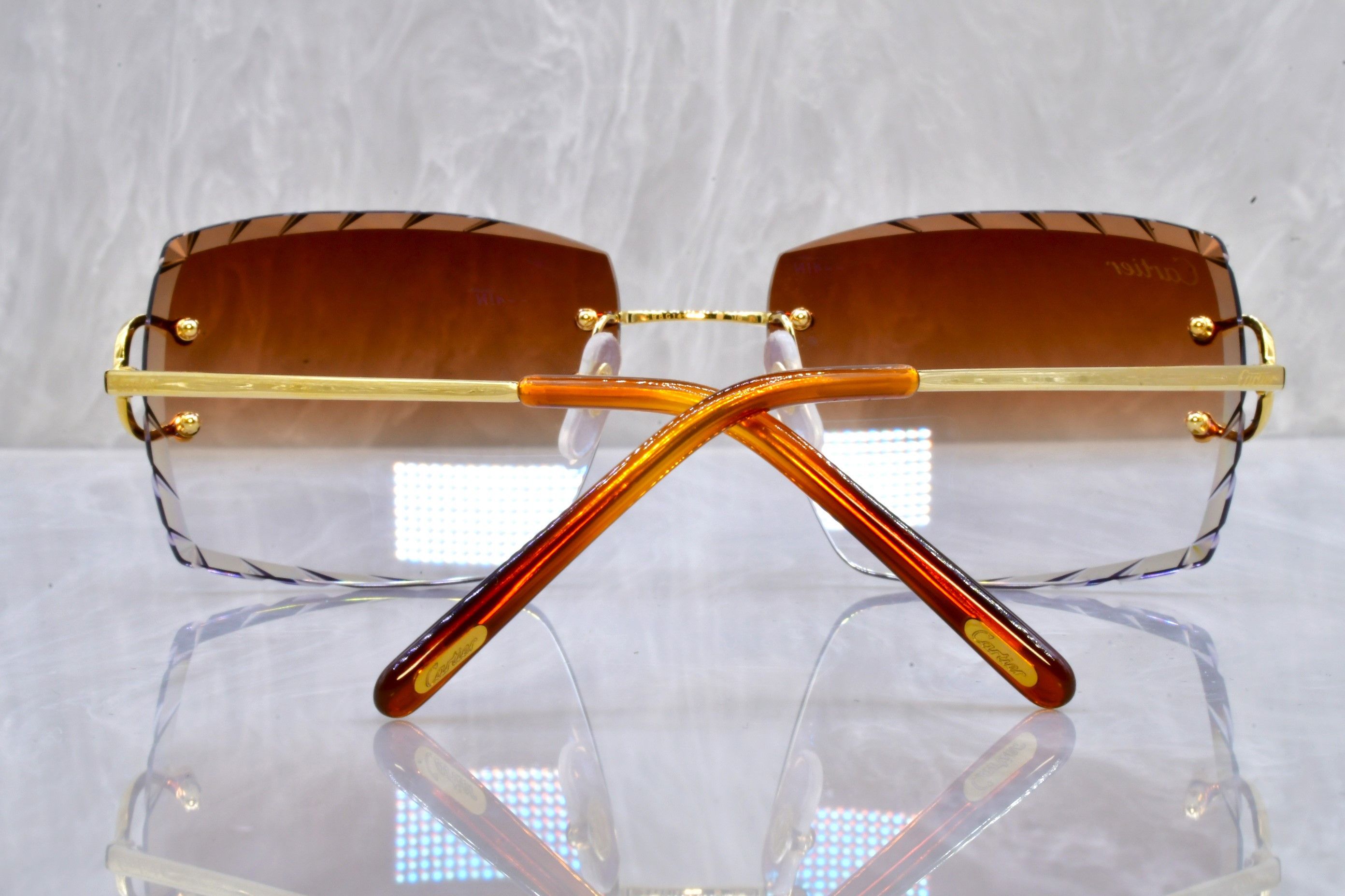 Cartier Cartier Big C Diamond cut Chrome hearts decor glasses Size ONE SIZE - 6 Thumbnail