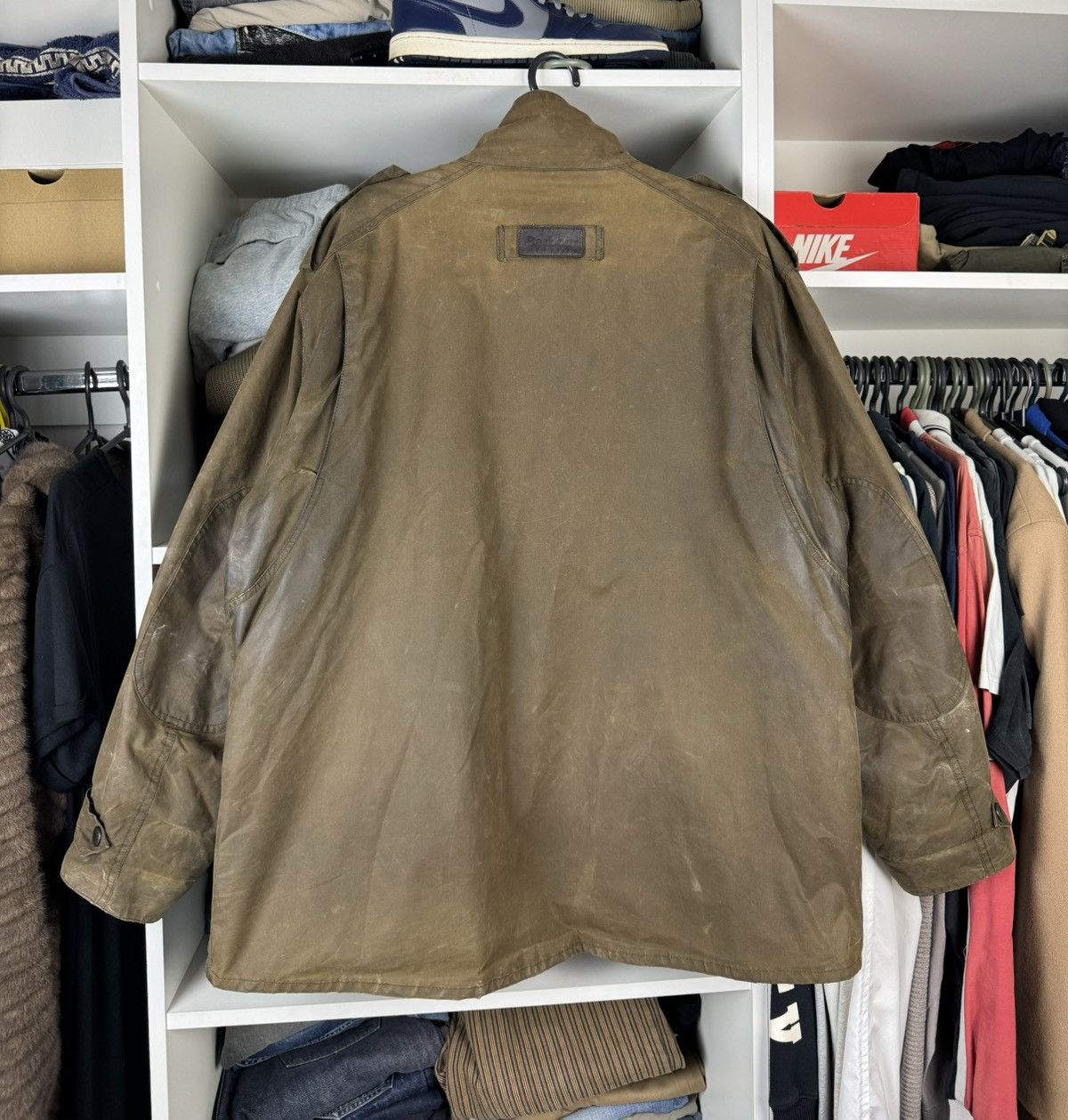 Barbour Vintage Barbour A995 Trooper Waxed Cotton Jacket Mens Size US XL / EU 56 / 4 - 16 Thumbnail