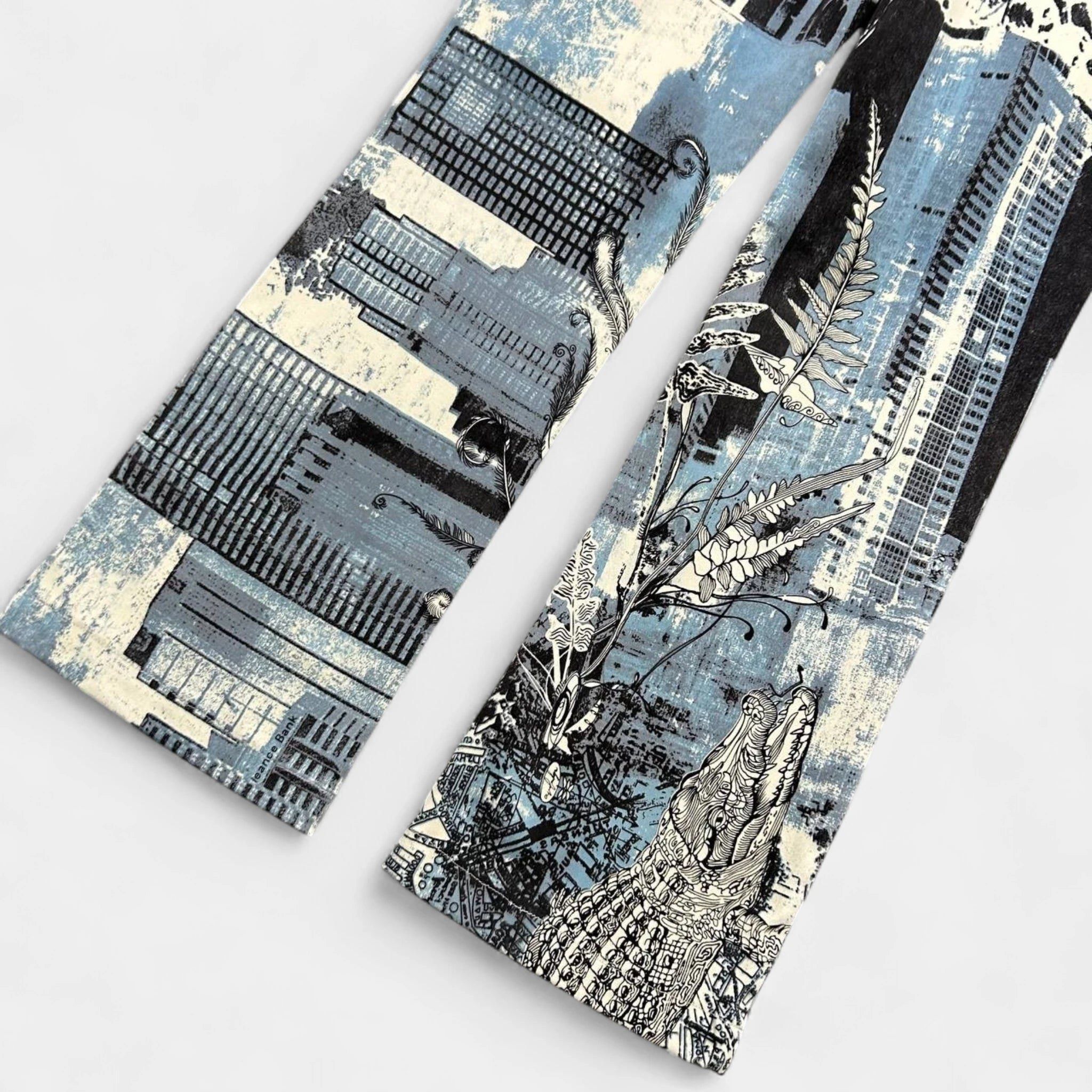 Just Cavalli Just Cavalli City Print Flared Pants Size US 32 / EU 48 - 7 Thumbnail